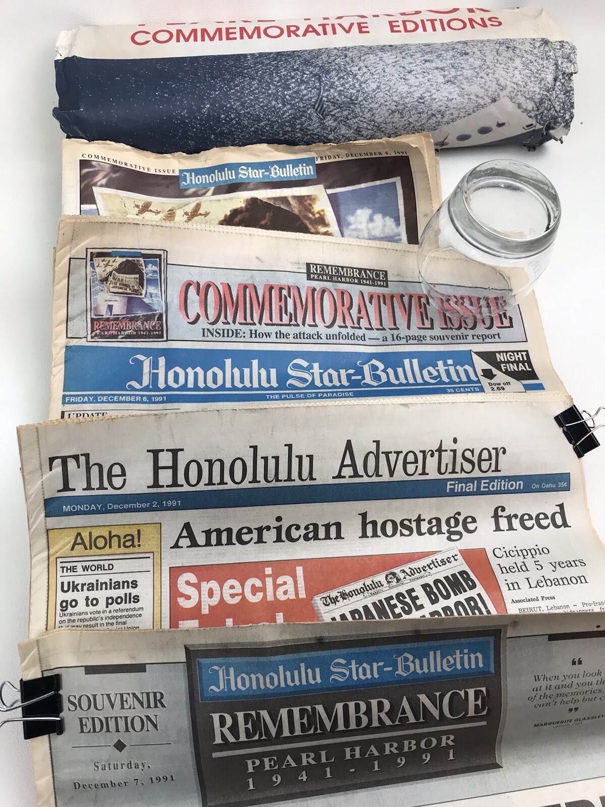 Pearl Harbor Commemorative Edition Newspaper (1991 Memorial) 50th Years Lot