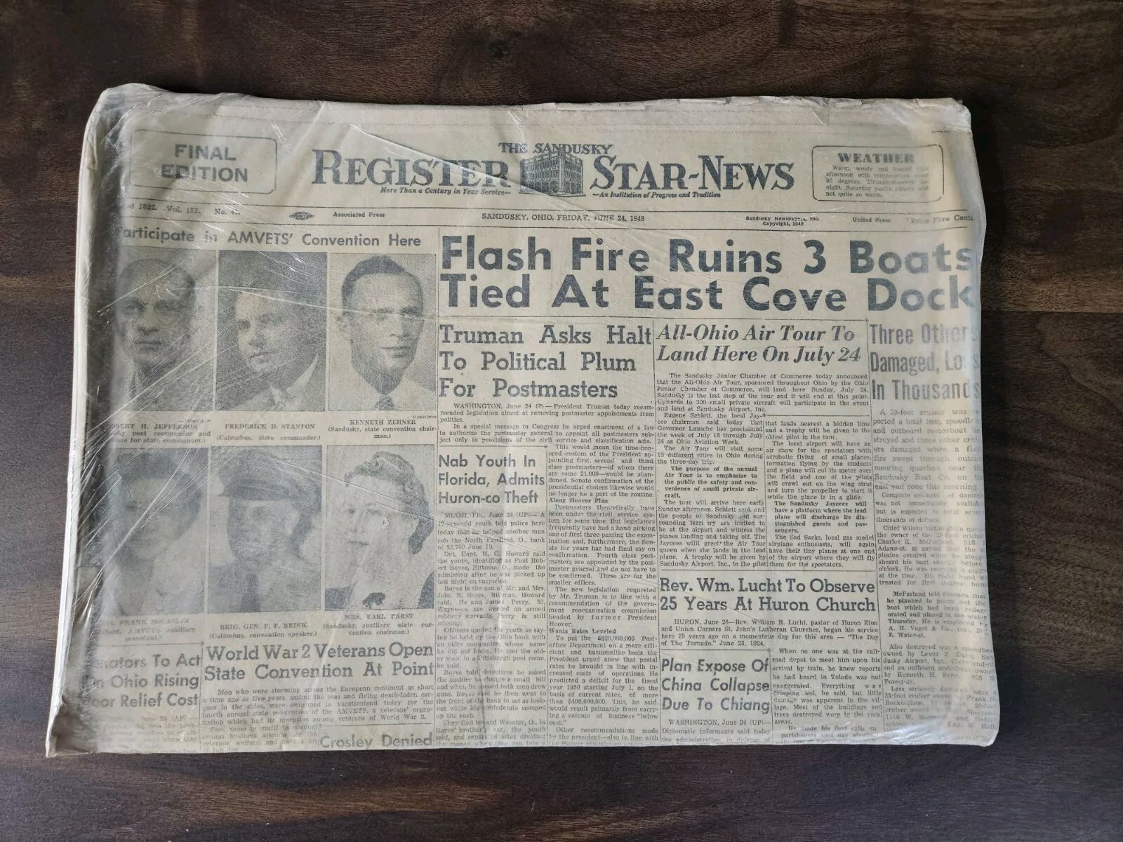 Antique 1940s Star News LAST EDITION Sandusky Register Ohio Newspaper