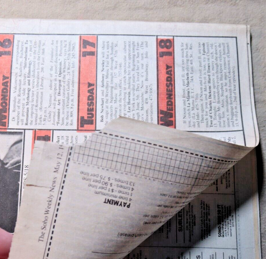 SOHO WEEKLY NEWS May 12 1977 THE PHOENIX PROJECT Good Only