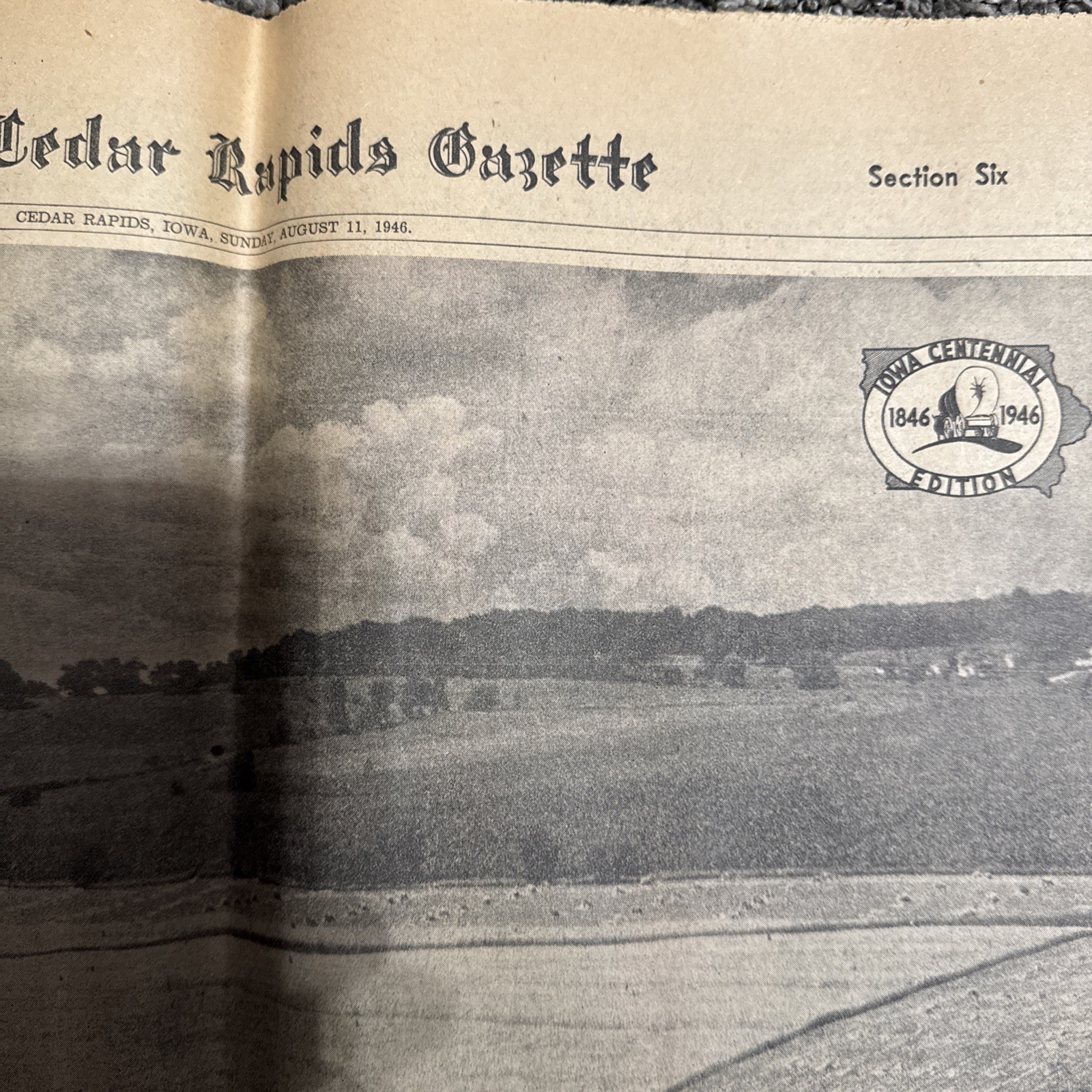old newspapers lot 1936 Des Moines Sun. Reg. 1946 Cedar Rapids Gazette Iowa Cent