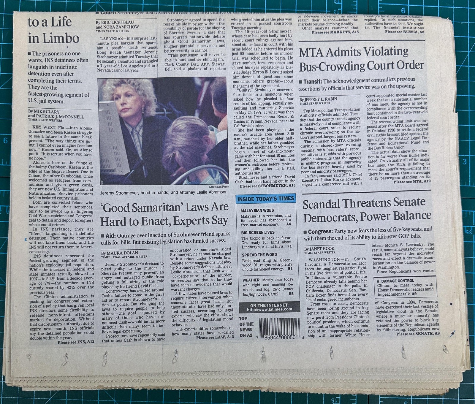 VTG USA Today Los Angeles Times Newspapers Mark McGwire 62 HR 1998 Lot 3 MLB