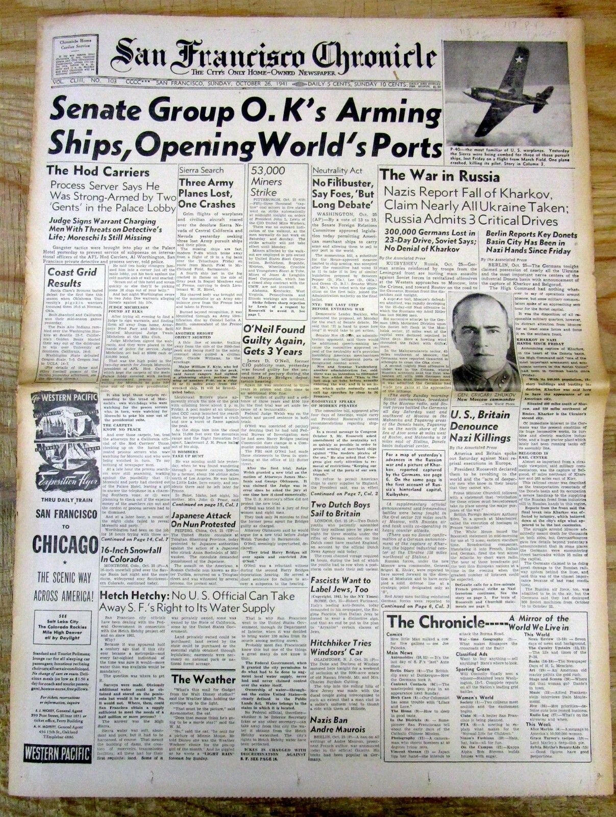 1941 WW II newspaper YELLOW STAR worn by JEWS during THE HOLOCAUST Fascist ITALY