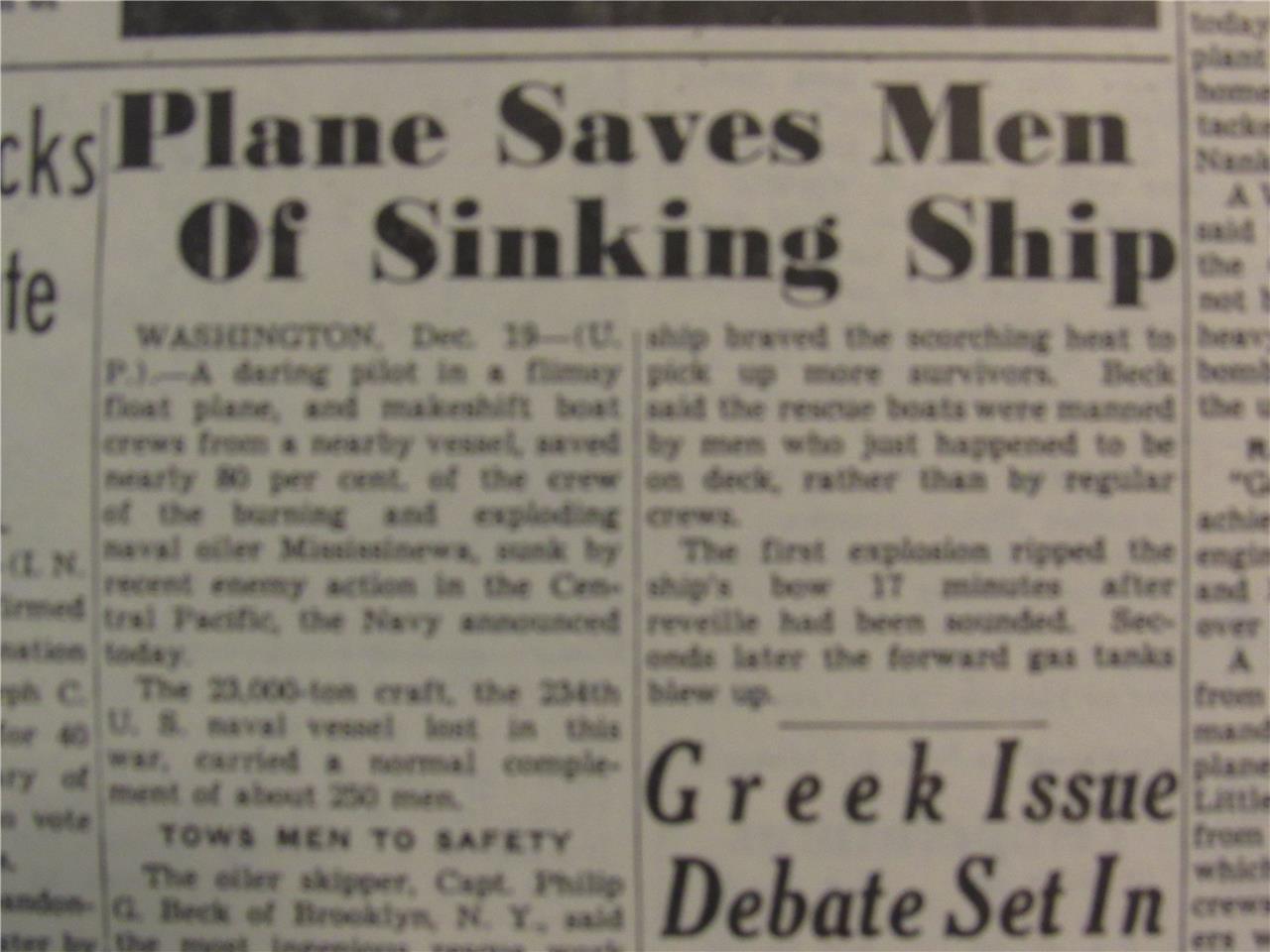 VINTAGE NEWSPAPER HEADLINE ~ WORLD WAR 2 GERMANY ARMY ATTACK BELGIUM WWII 1944