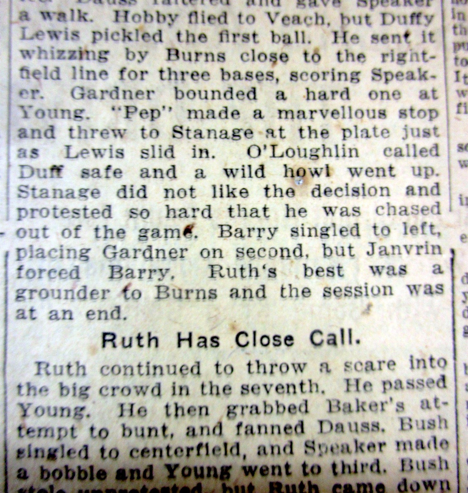 1915 newspaper Boston Red Sox w pitcher BABE RUTH going to BASEBALL WORLD SERIES