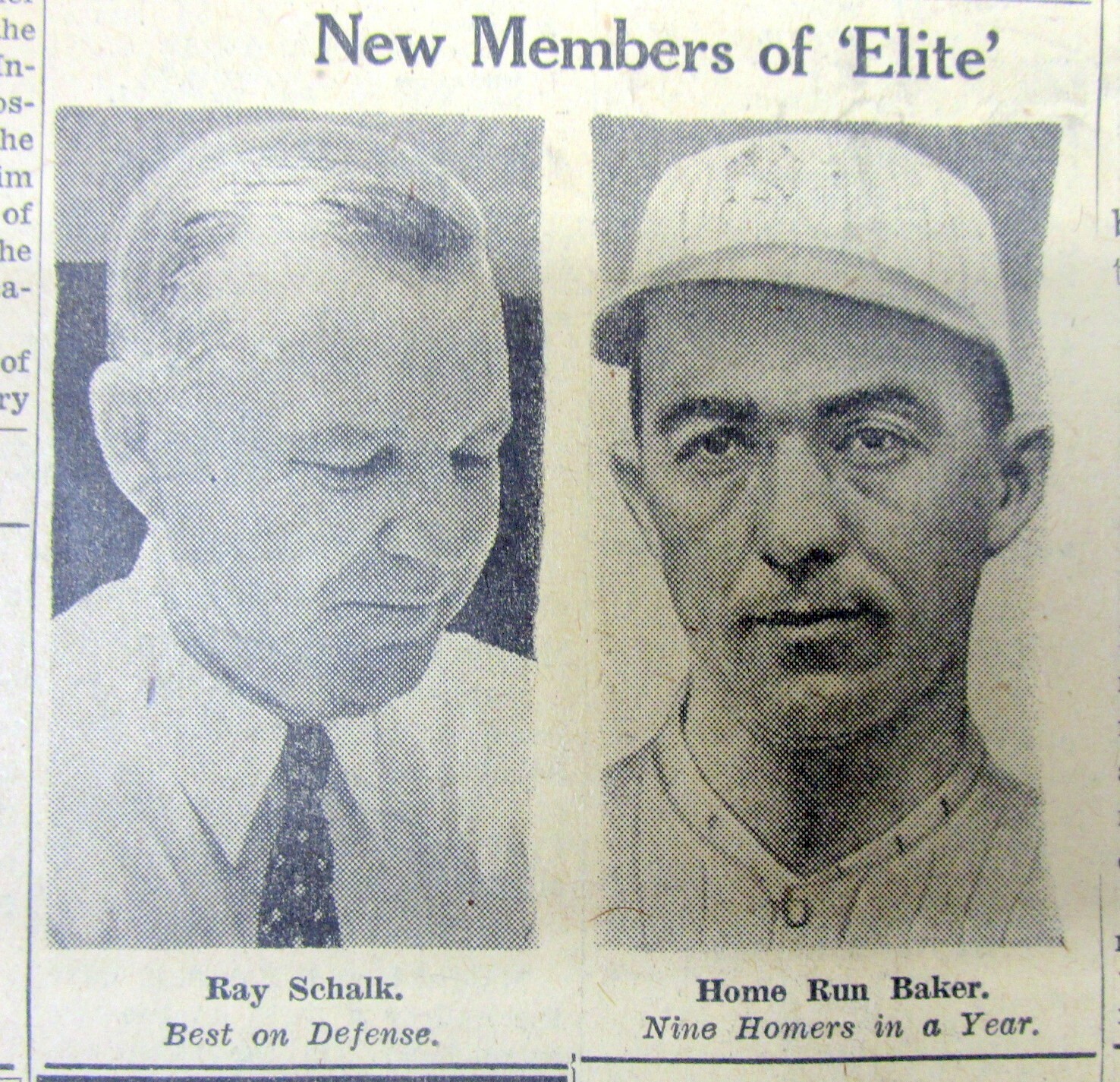 1955 newspaper FRANK “HOME RUN” BAKER is voted into THE BASEBALL HALL OF FAME