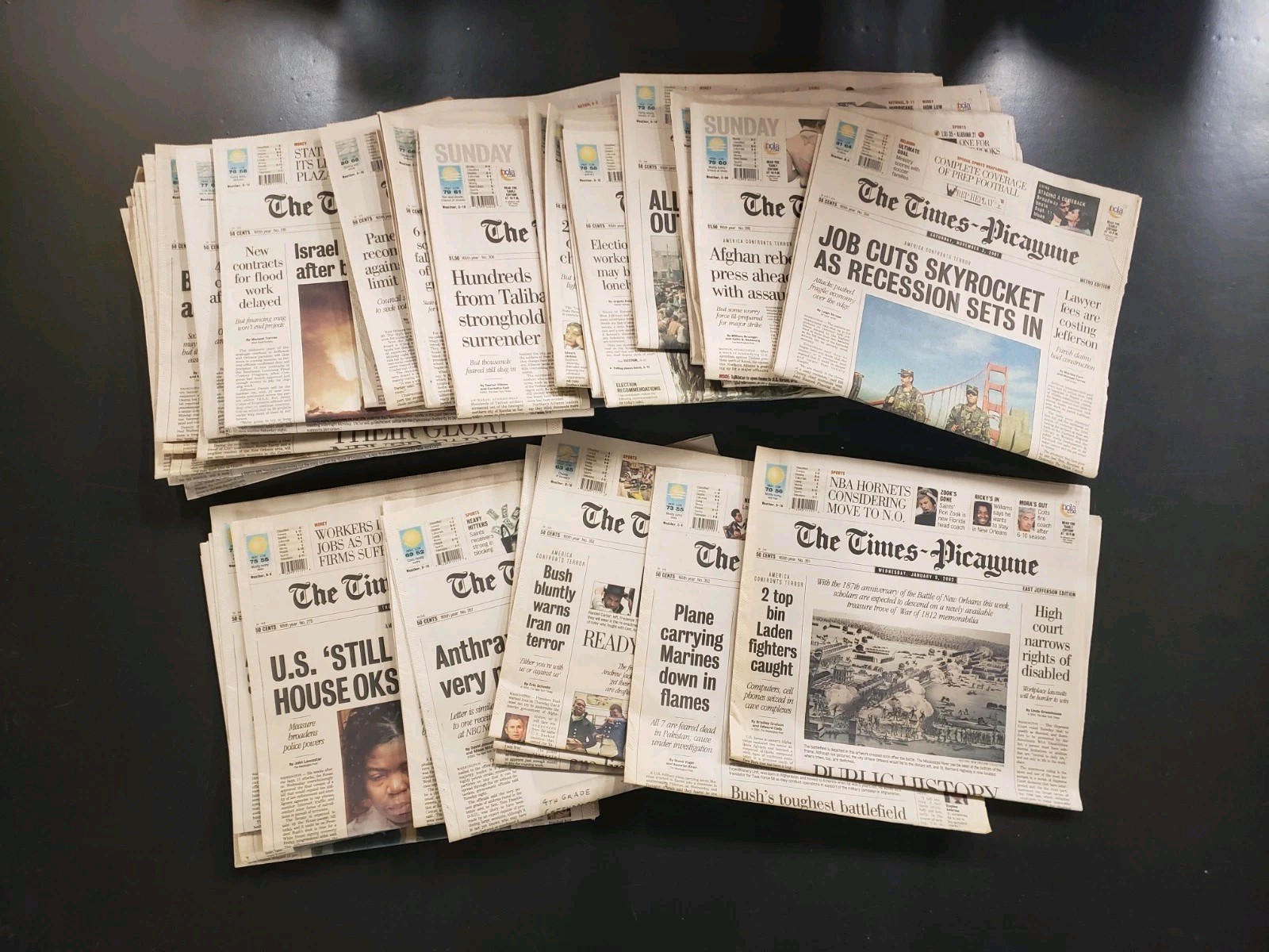 2001 2002 Bin Laden, Anthrax, al-Qaida Newspaper Lot Middle East- Times Picayune