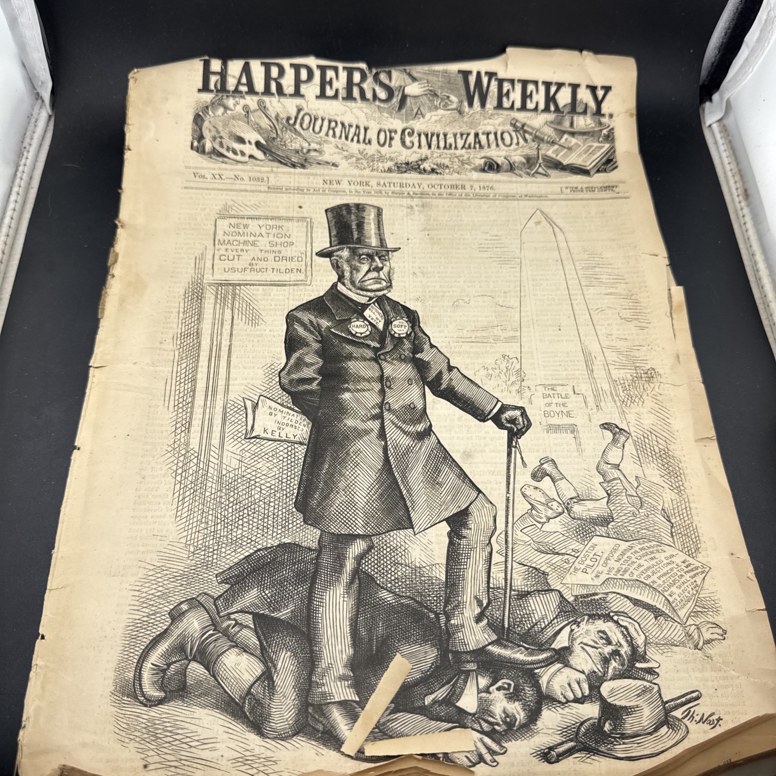 Harper’s Weekly Oct 7 1876 Original Political Cartoon Newspaper Antique 19th