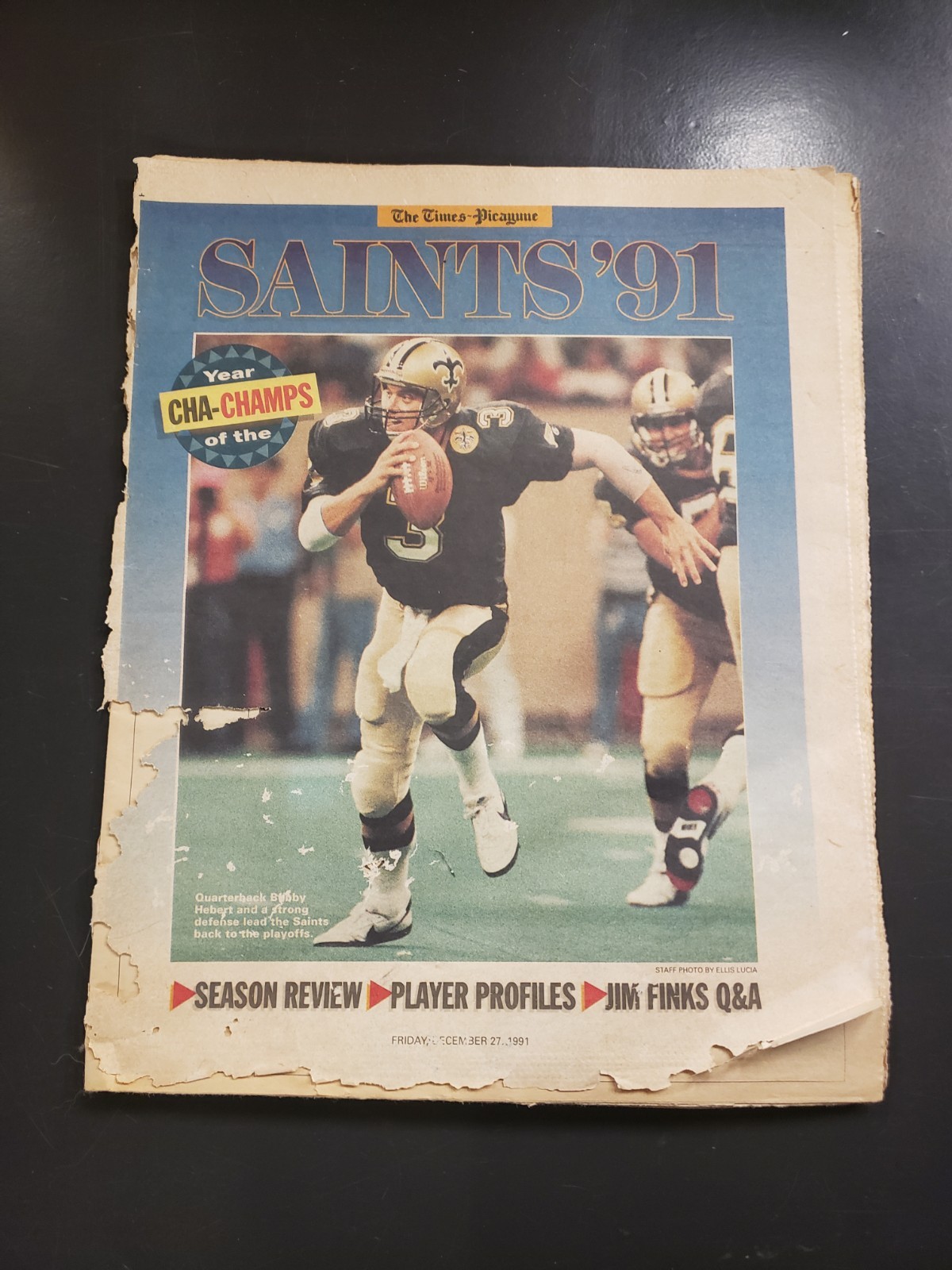 December 27, 1991 New Orleans Saints Newspaper Season Review Times Picayune