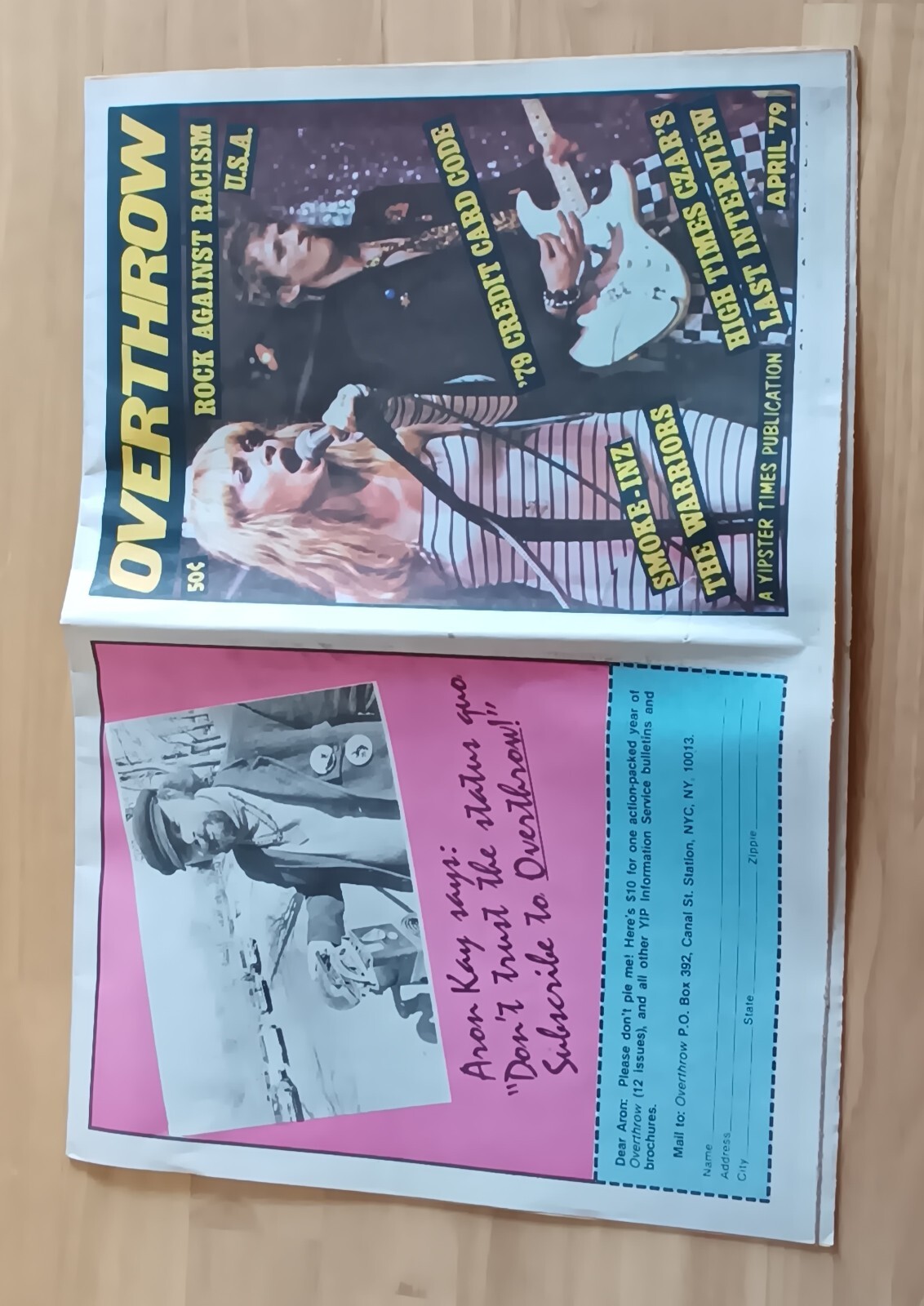 Overthrow. Vol. 1 No. 1 April 1979. Counterculture Newspaper