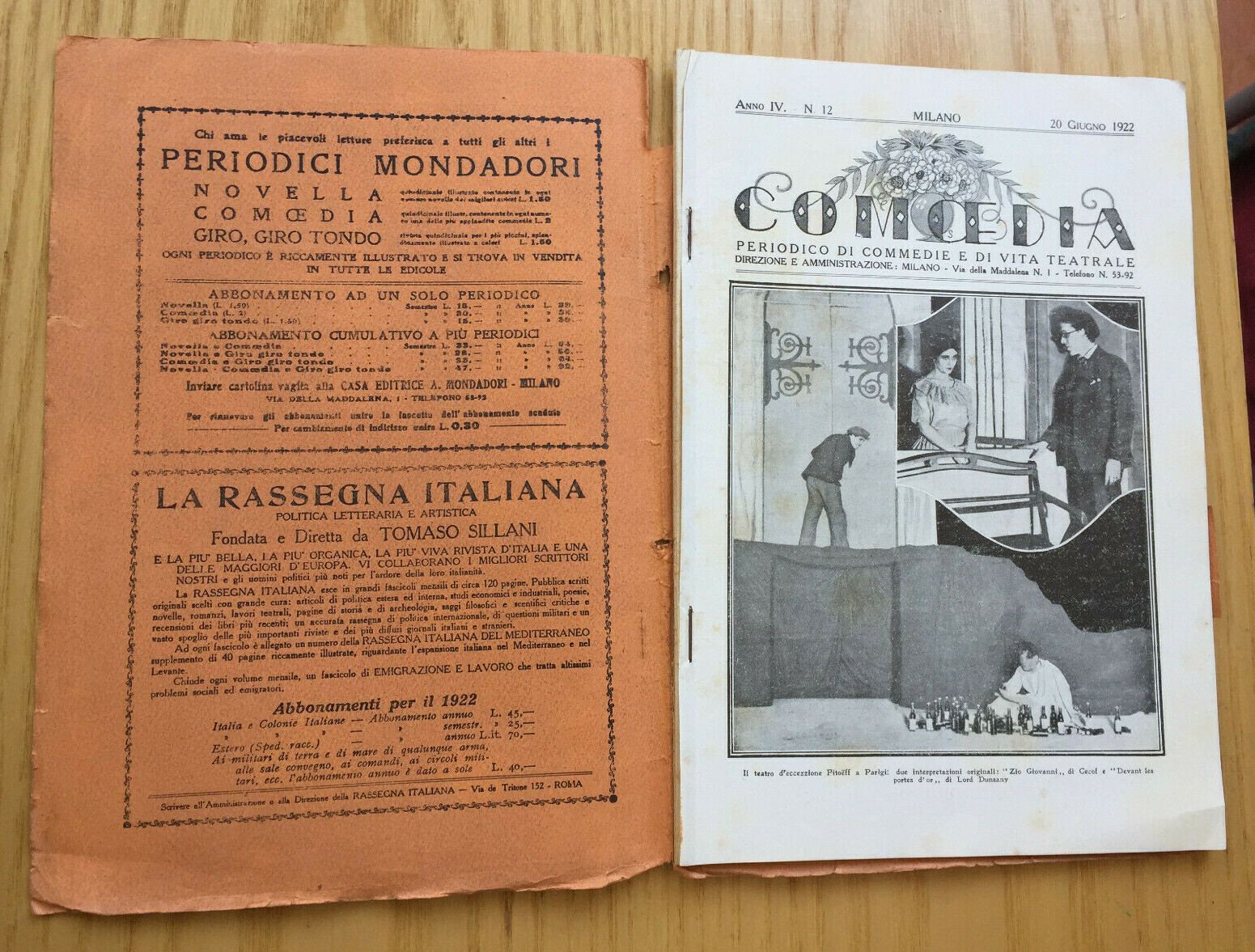 MONDADORI COMEDIA PERIODICO COMEDIA E VITA TEATRALE N° 12 1922 G. CANTINI 2/19