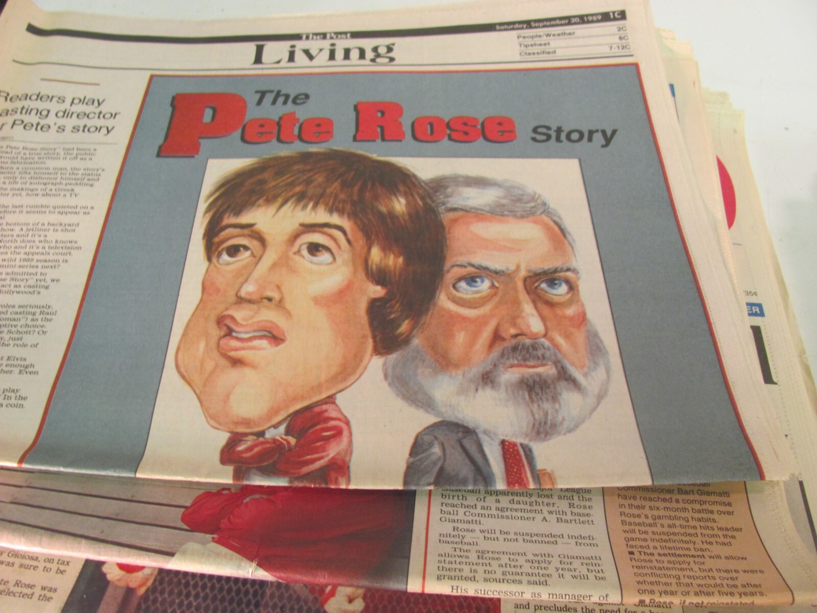 Pete Rose Newspaper Lot 1980s-1990s – Cincinnati Reds, Cincinnati Enquirer