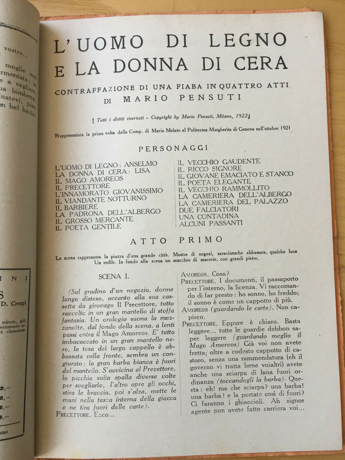 MONDADORI COMEDIA PERIODICO COMEDIA E VITA TEATRALE N° 19 1922 G. RENARD 2/19