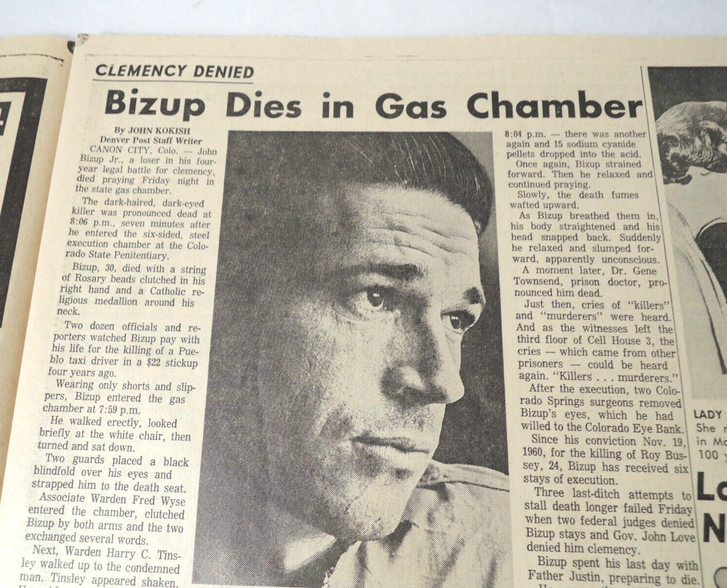 Newspaper 1964 California Plane Crash Mt San Gorgonio Ontario Airpt. Denver Post