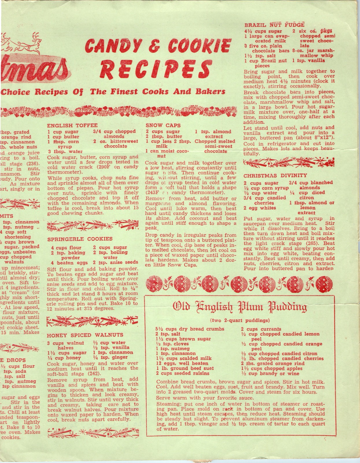 1953 Gilbertville Feed News IA Bifold Newsletter Christmas Candy Cookie Recipes