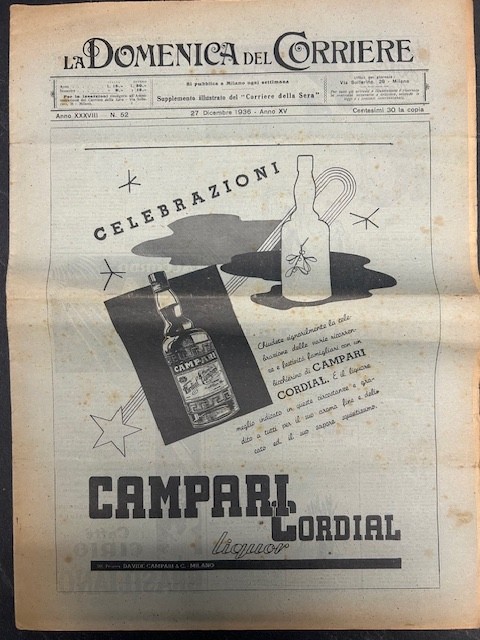 La Domenica del Corriere 52 1936 Ferrara Pontelagoscuro Fascism Colonies Campari