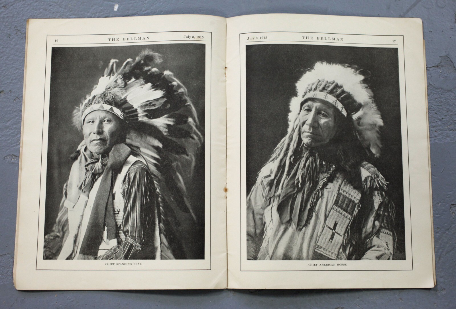 The Bellman Magazine May July 3, 1915 Native American Indian Chief Photos