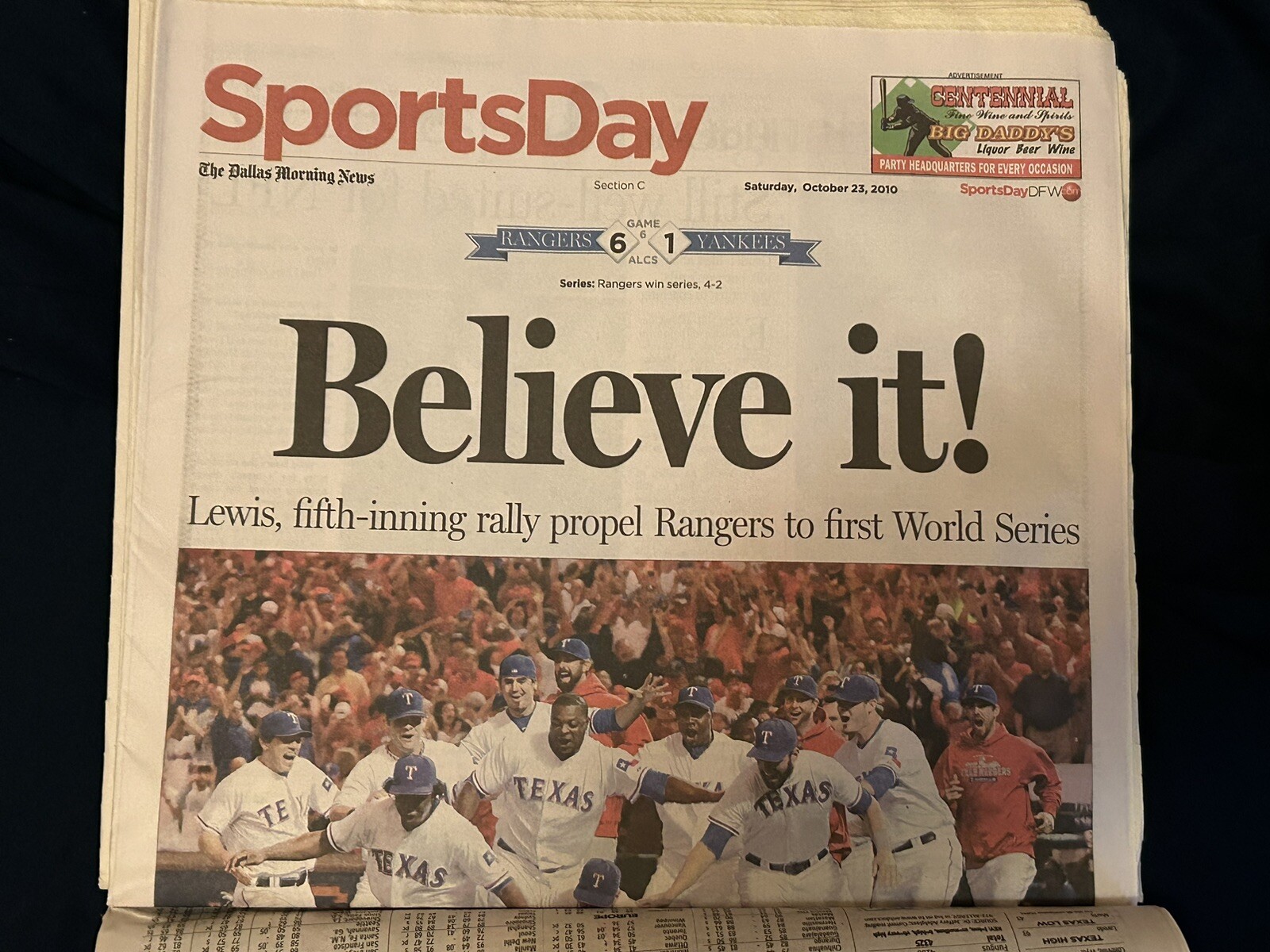 Dallas Morning News, October 23, 2010 Rangers Special Commemorative Edition