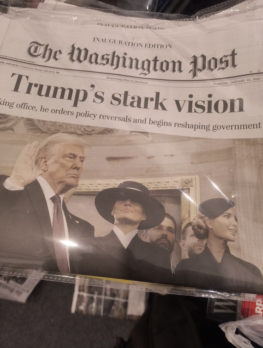 THE WASHINGTON POST January 21 2025 1/21/25 complete Trump Inauguration Edition