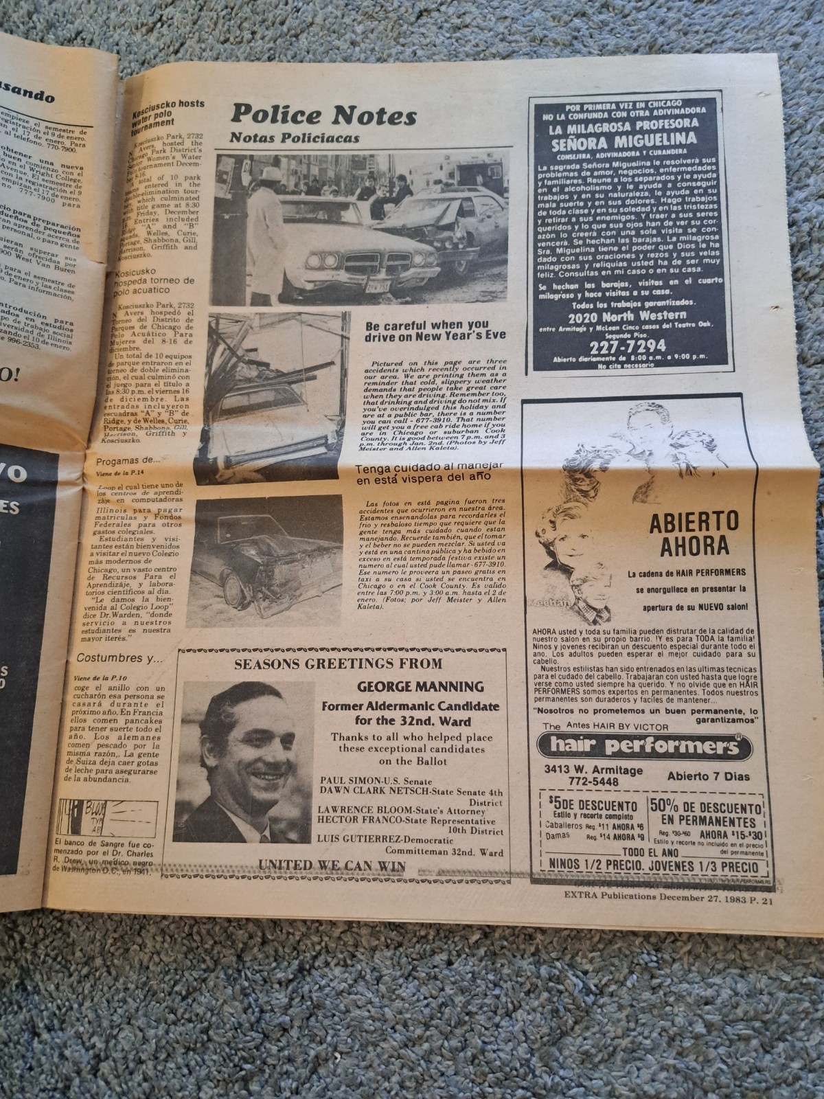 December 28 1983 Logan Square Extra Newspaper Chicago
