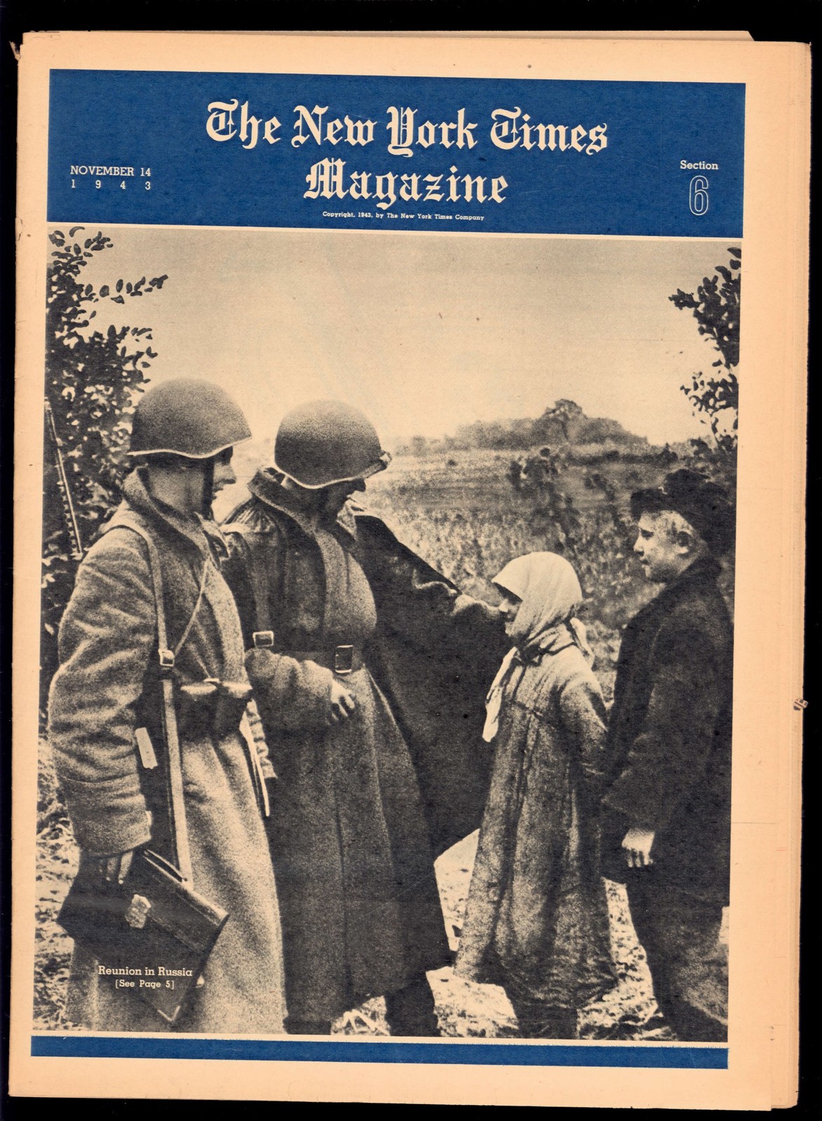 NEW YORK TIMES MAGAZINE November 14, 1943 * Wartime issue articles, advertising