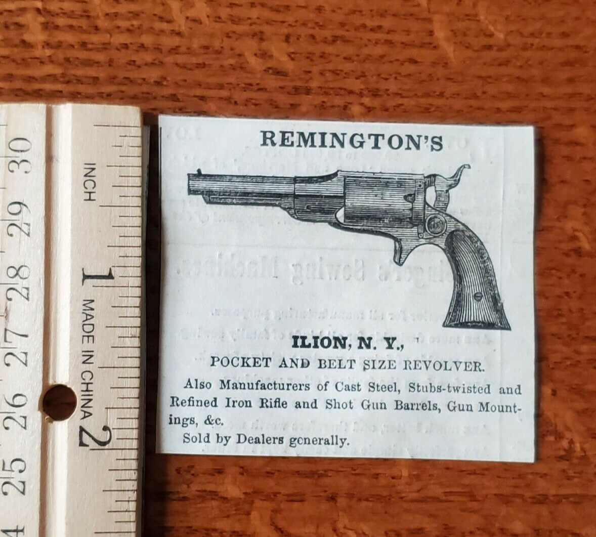 Harper’s Weekly 1859 Advertisement REMINGTONS ILION NY POCKET BELT SIZE REVOLVER