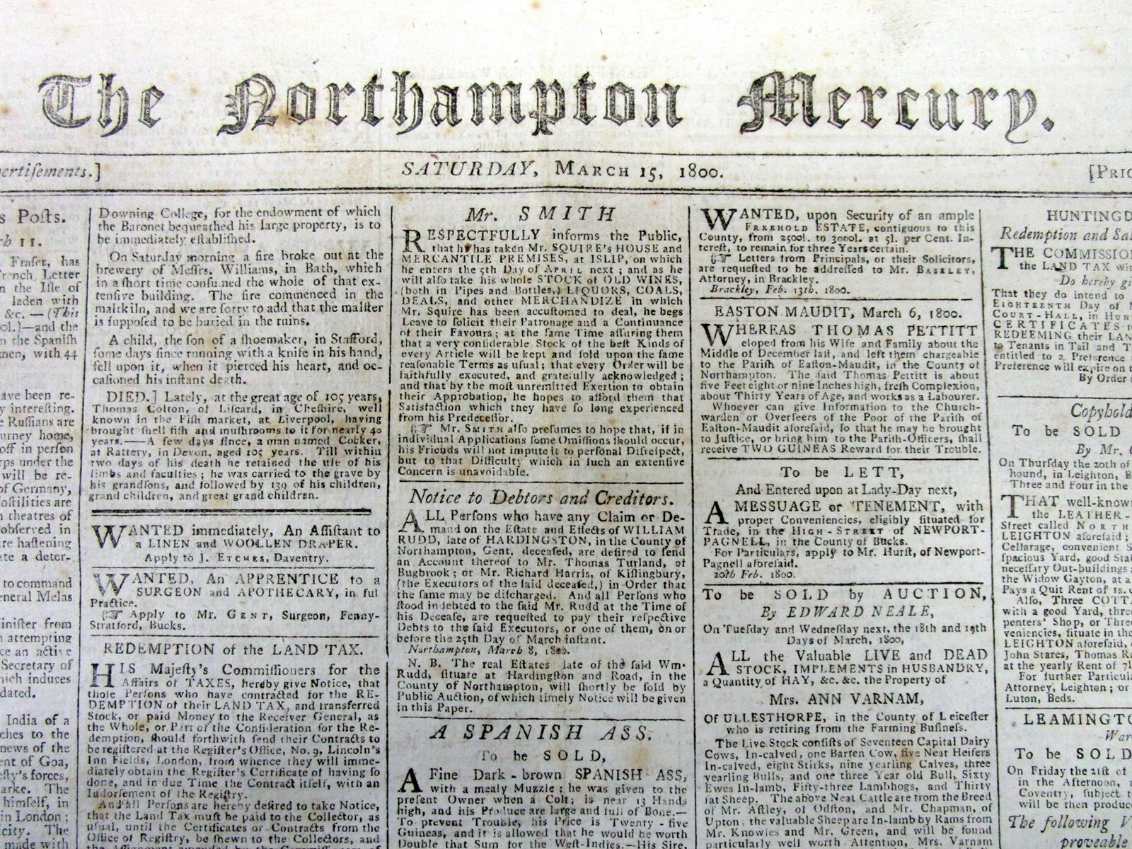 1800 newspaper BRITISH forces capture GOA on the coast of INDIA from PORTUGAL