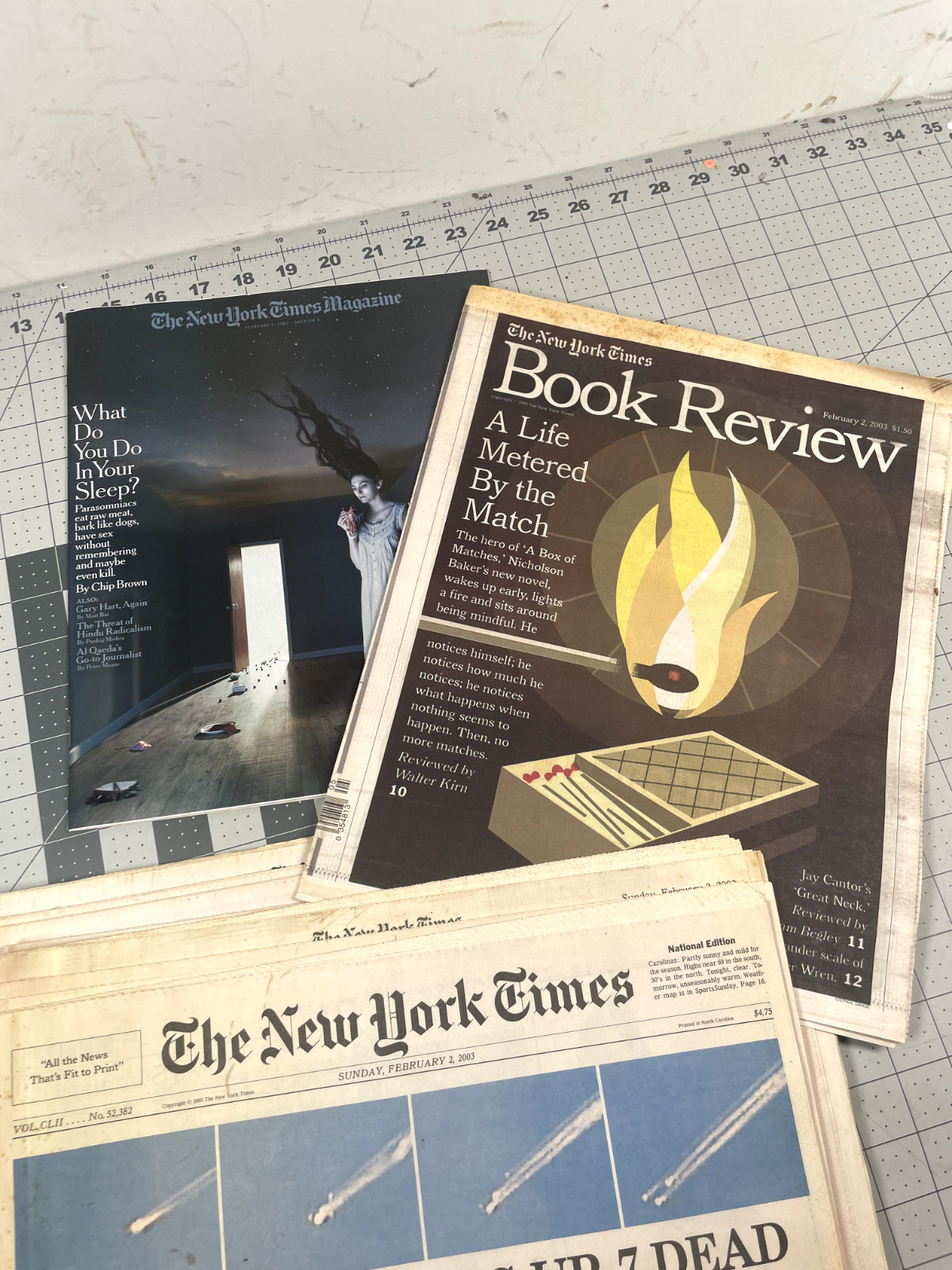 New York Times No 52,382 Shuttle Breaks Up Columbia Space Shuttle Feb 2 2003