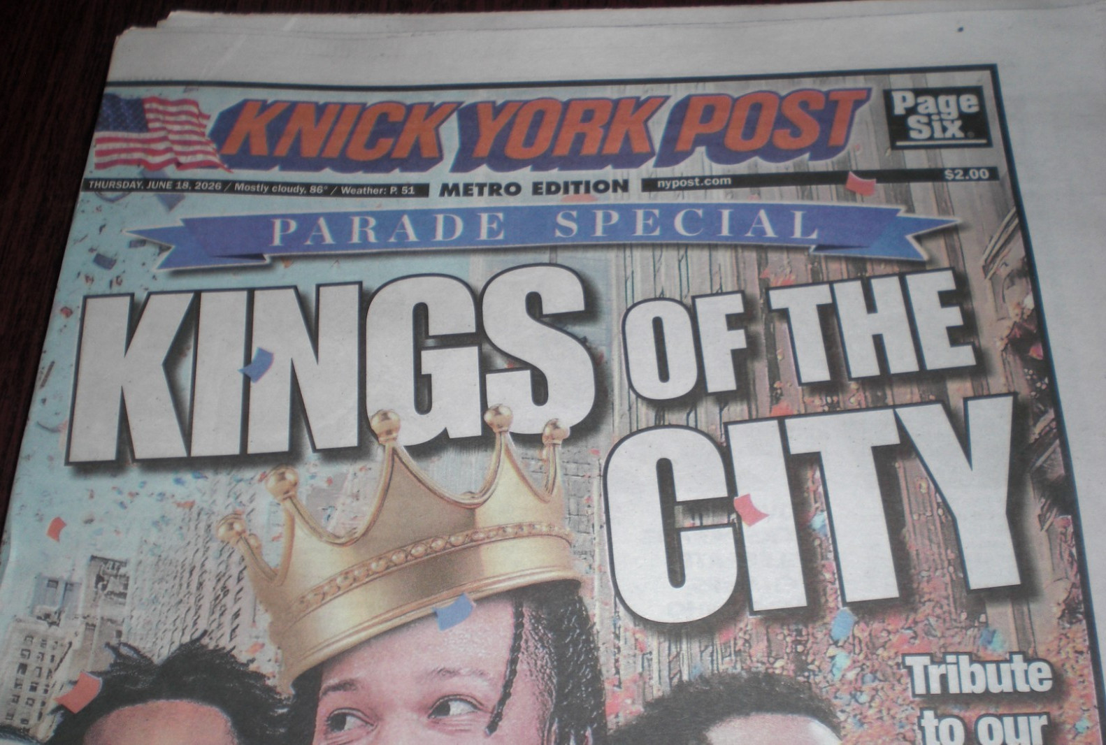 NEW YORK POST KNICKS PARADE SPECIAL ISSUE KINGS OF THE CITY 6/18/2026 – CHEAP!