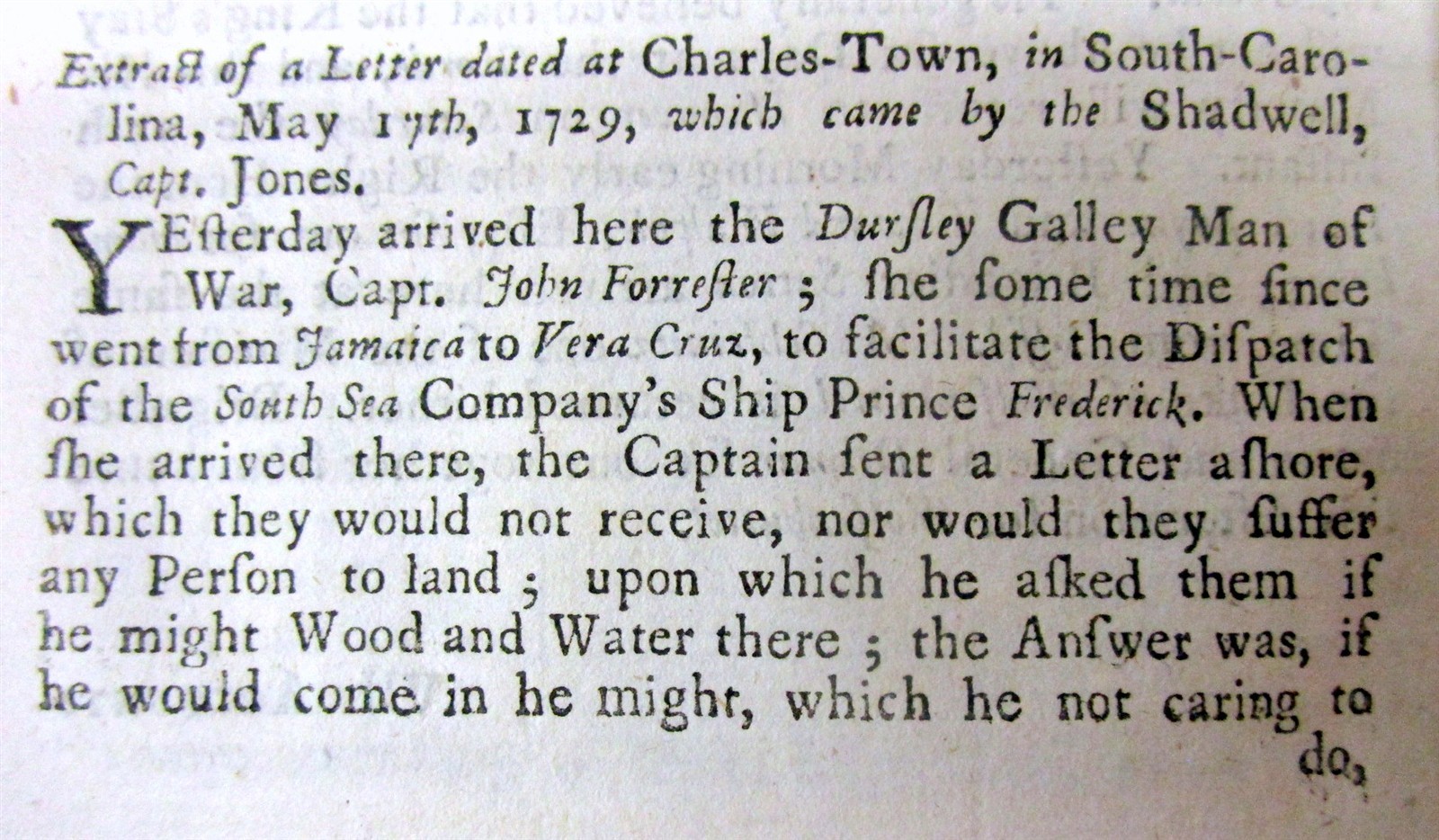 1729 newspaper ANGLO-SPANISH WAR btw GREAT BRITAIN & SPAIN forCONTROL of AMERICA