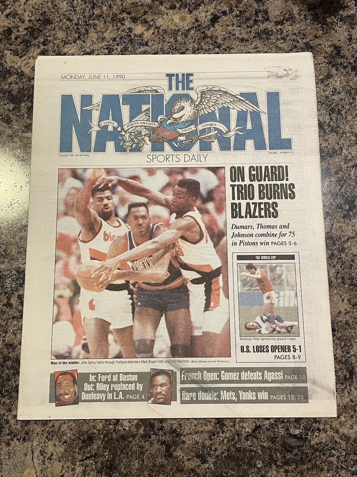 1990 National Sports Newspaper. Detroit Pistons Basketball. NBA Finals