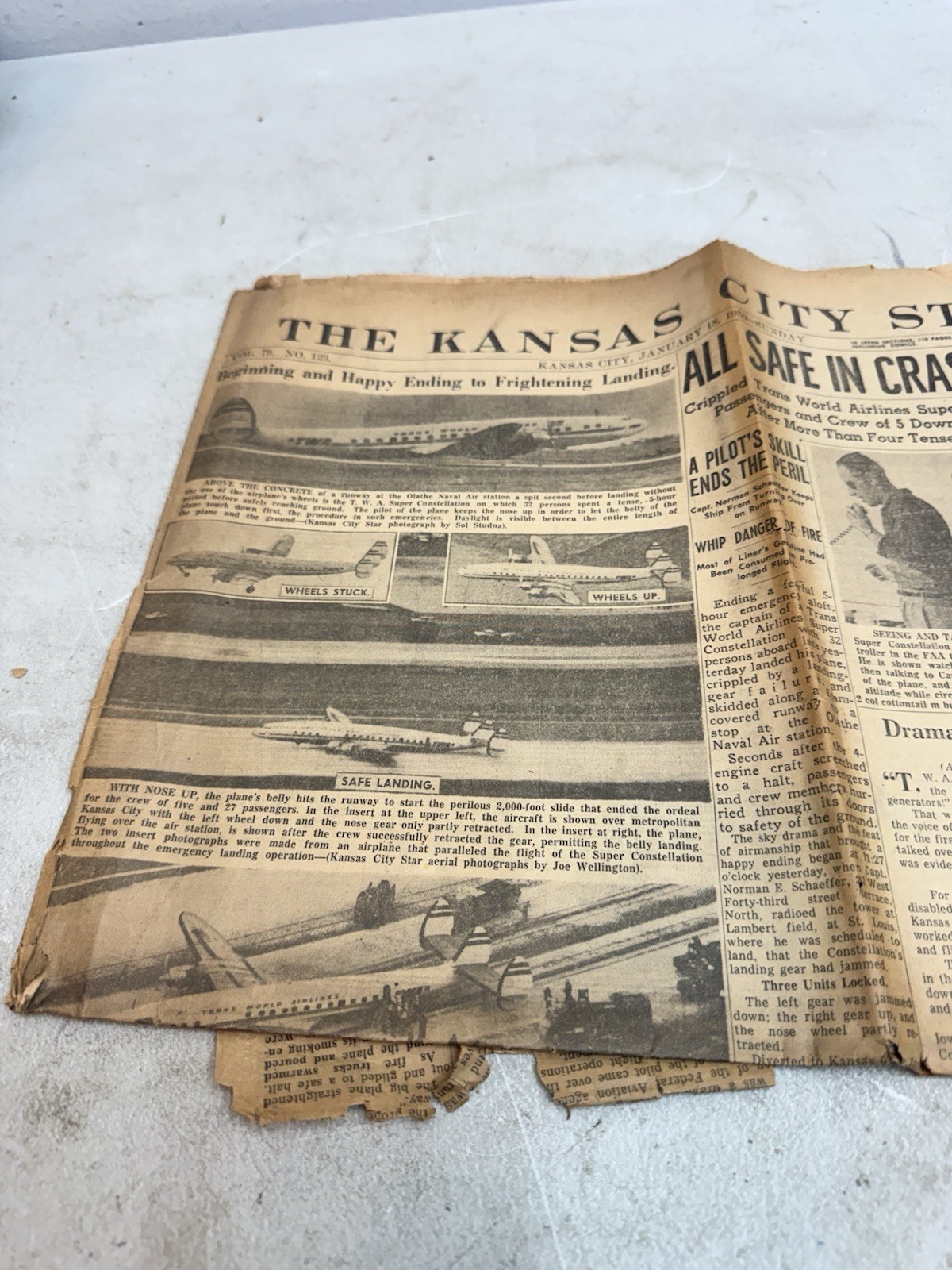 kansas city star newspaper january 18 1959 plane crash