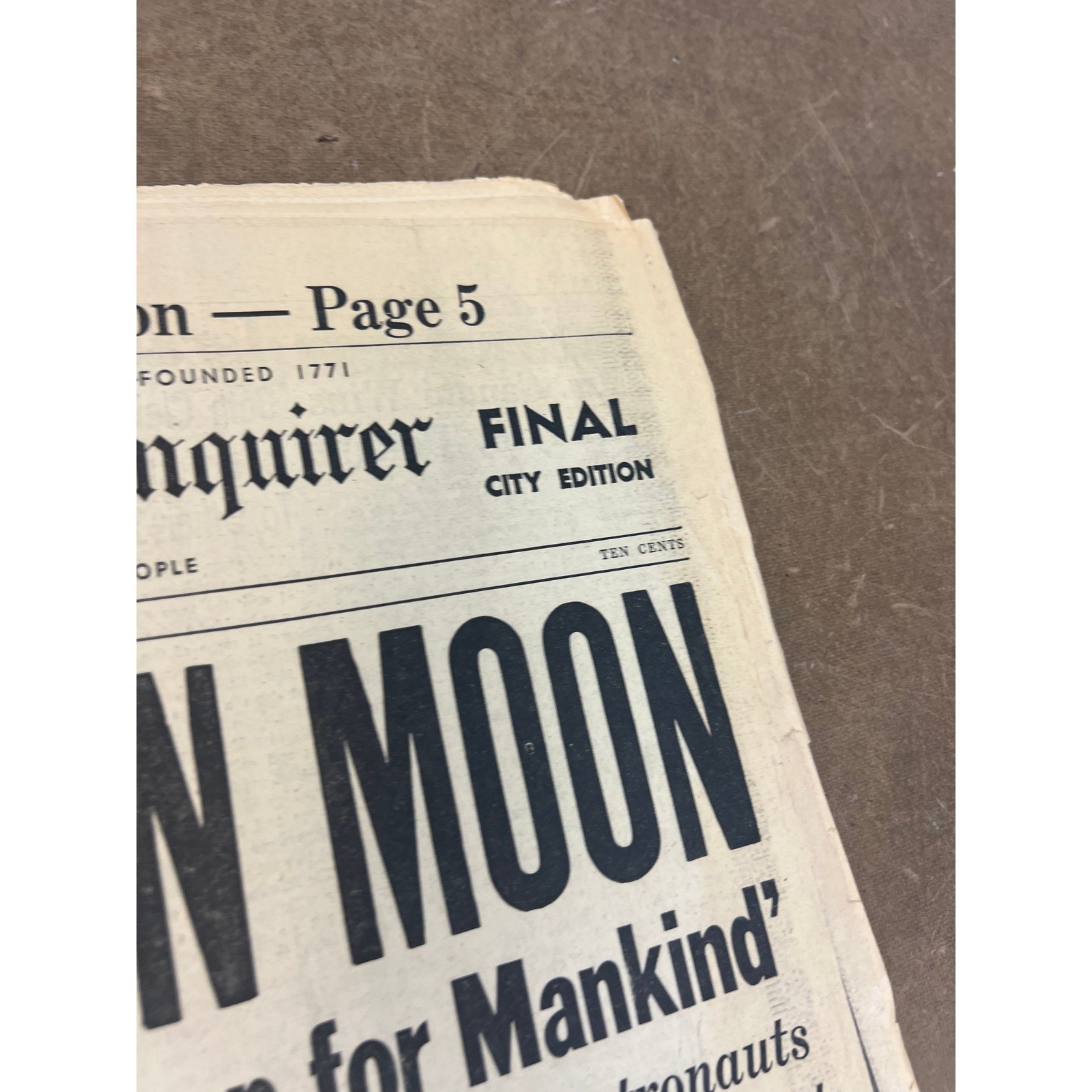 The Philadelphia Inquirer July 21 1969 Newspaper Man Walks On Moon Apollo 11