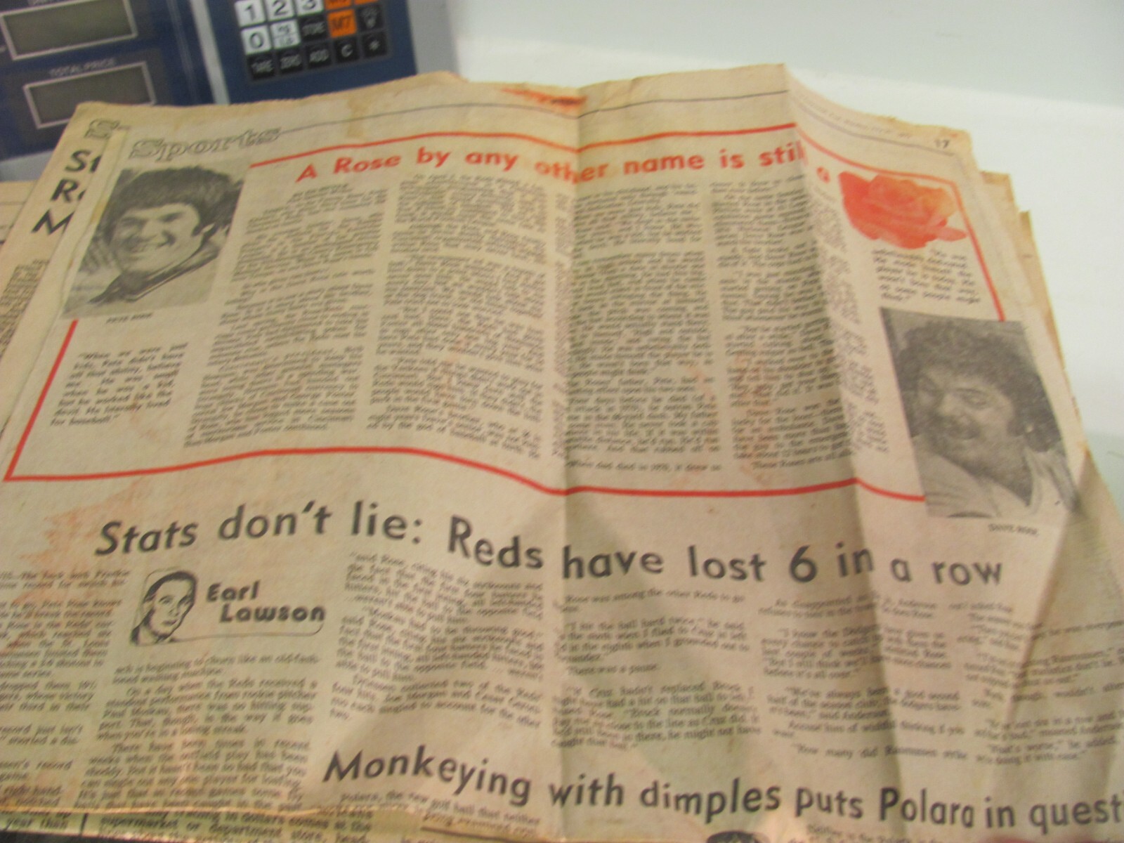 Pete Rose Newspaper Lot 1980s-1990s – Cincinnati Reds, Cincinnati Enquirer