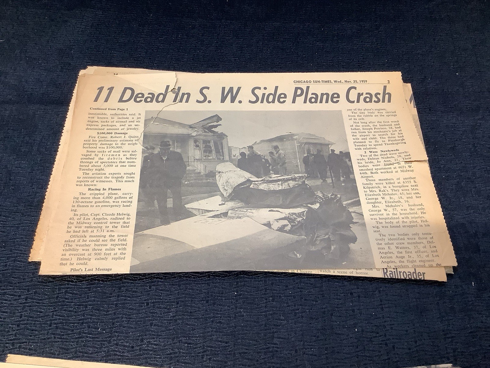 Vintage Newspapers & Clippings Midway Airport Chicago Illinois Plane Crash 1972