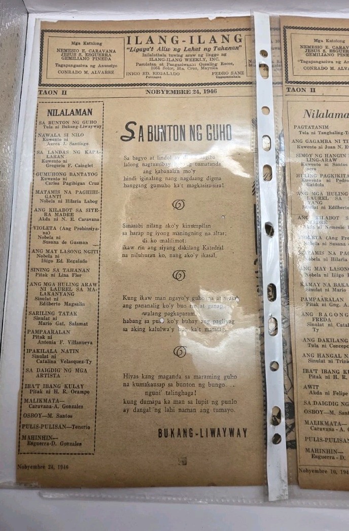 1946-1947 Philippine Weekly Publication “Silahis” & “ILang-ILang” Clippings.19pc