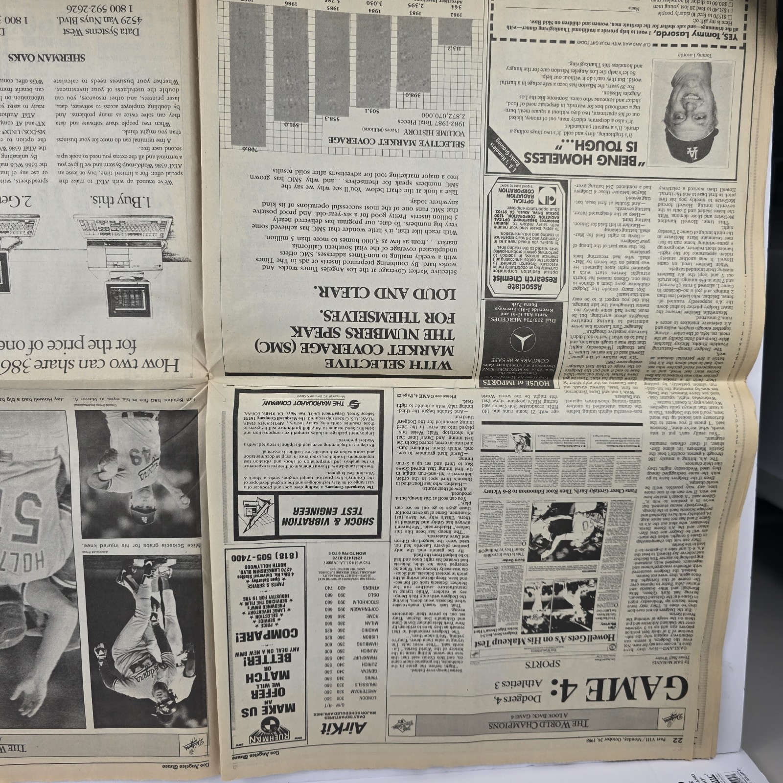 1988 Los Angeles Dodgers World Series Champions Newspaper