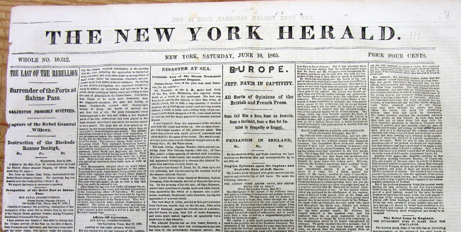 1865 newspaper w FATE of the FREED NEGR0 SLAVES in TENNESSEE after the Civil War