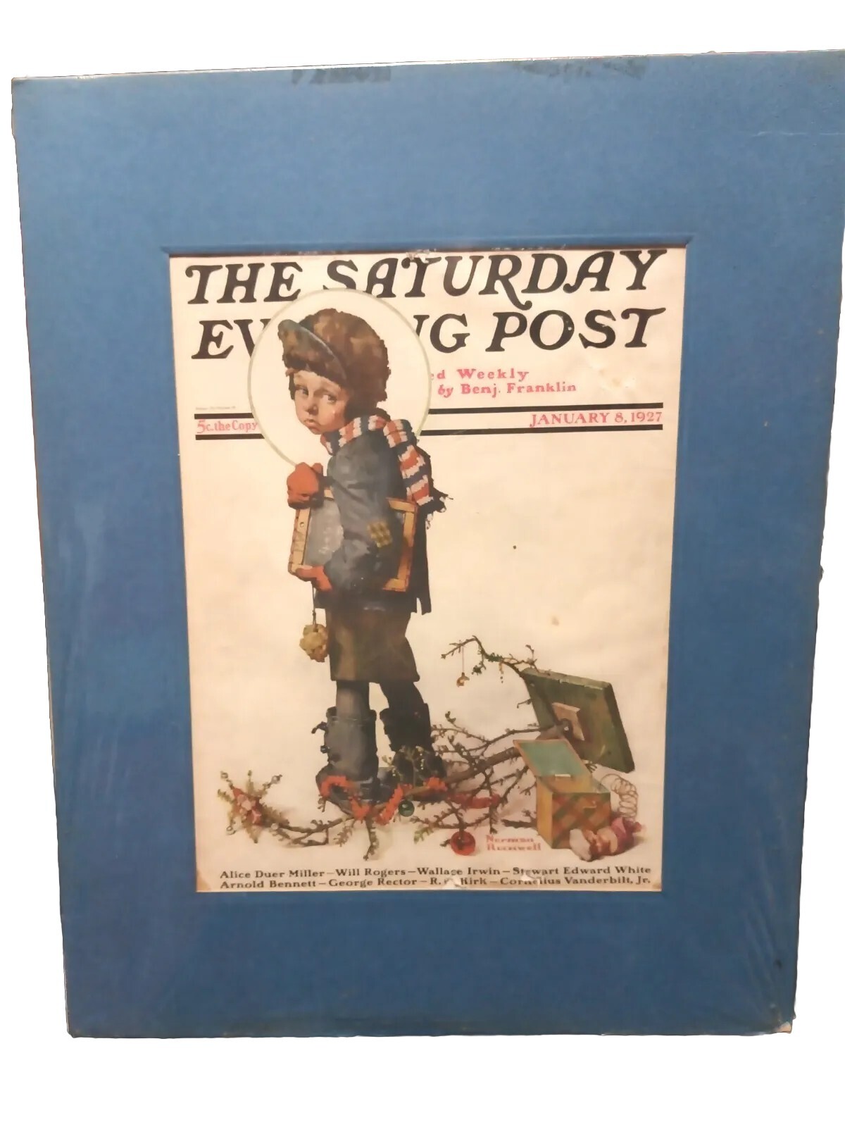 The Saturday Evening Post Original Cover January 8th 1927 Matted