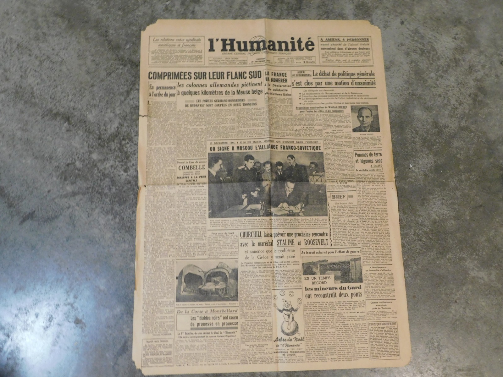 L’Humanite – French Communist Party Newspaper – WW2 – Liberated Paris