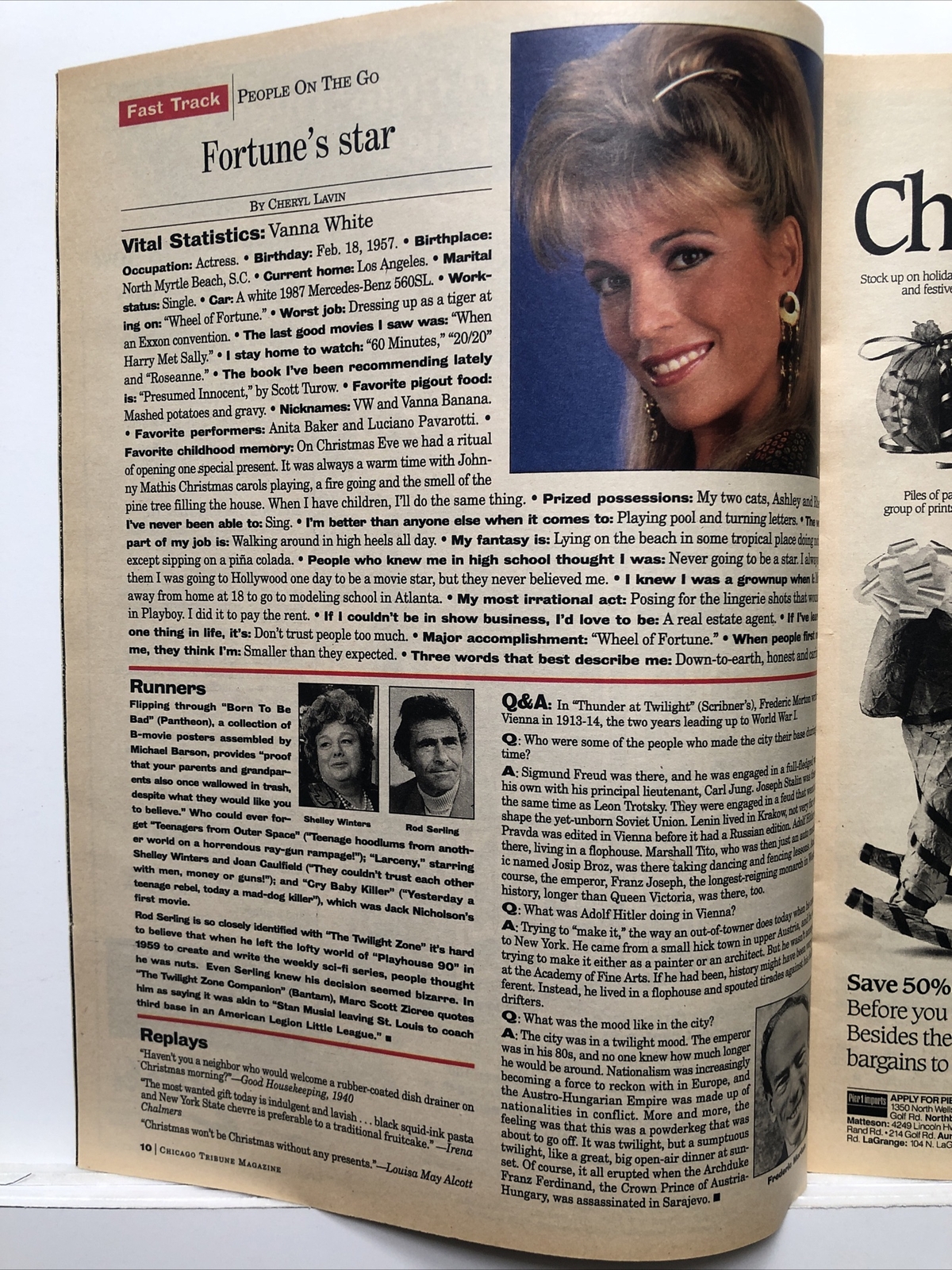Sunday Chicago Tribune December 24 1989 Christmas Treasures Section 10 Newpaper
