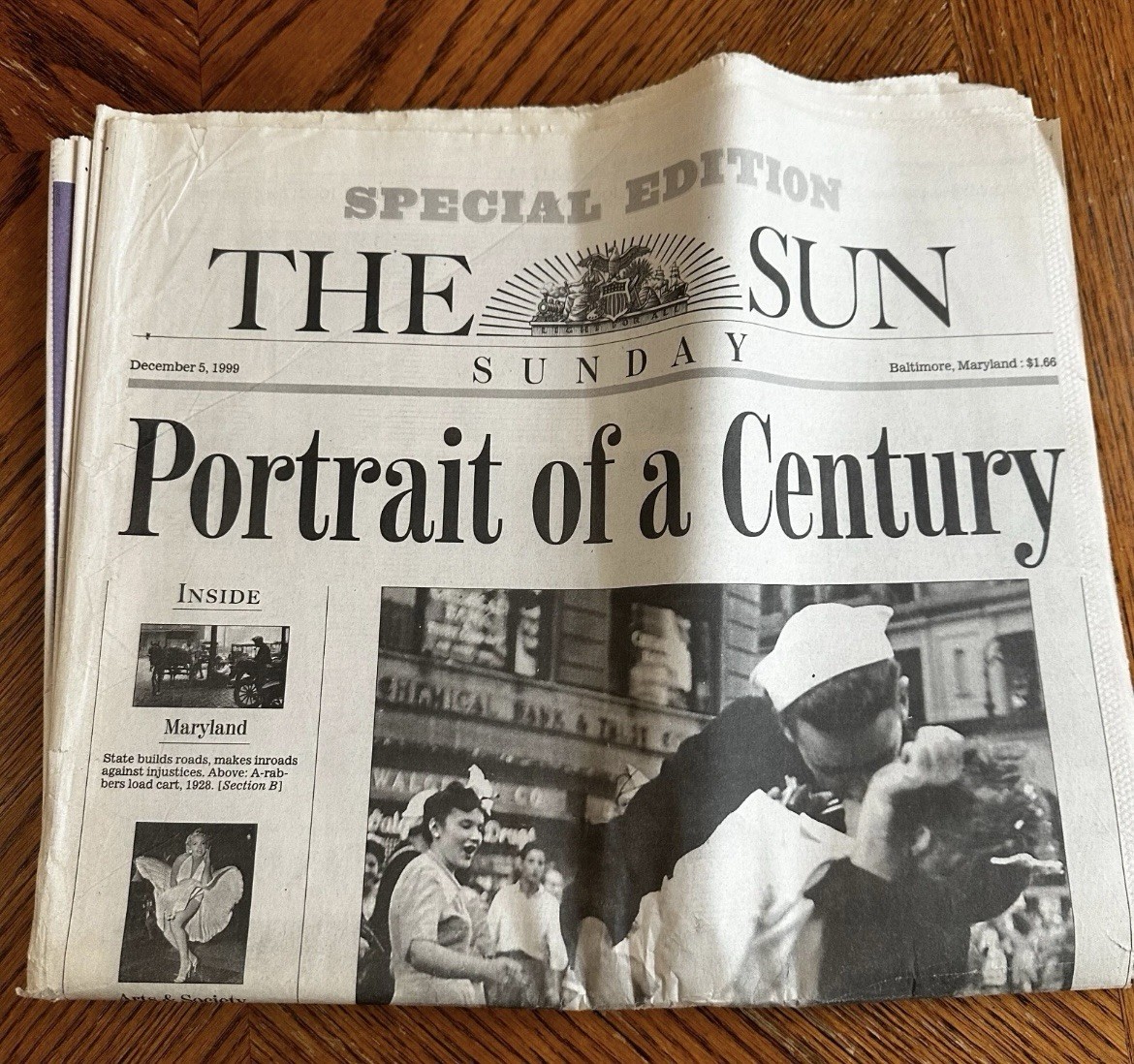 1999 Dec 15 Baltimore Sun Newspaper Portrait Of A CENTURY Ads