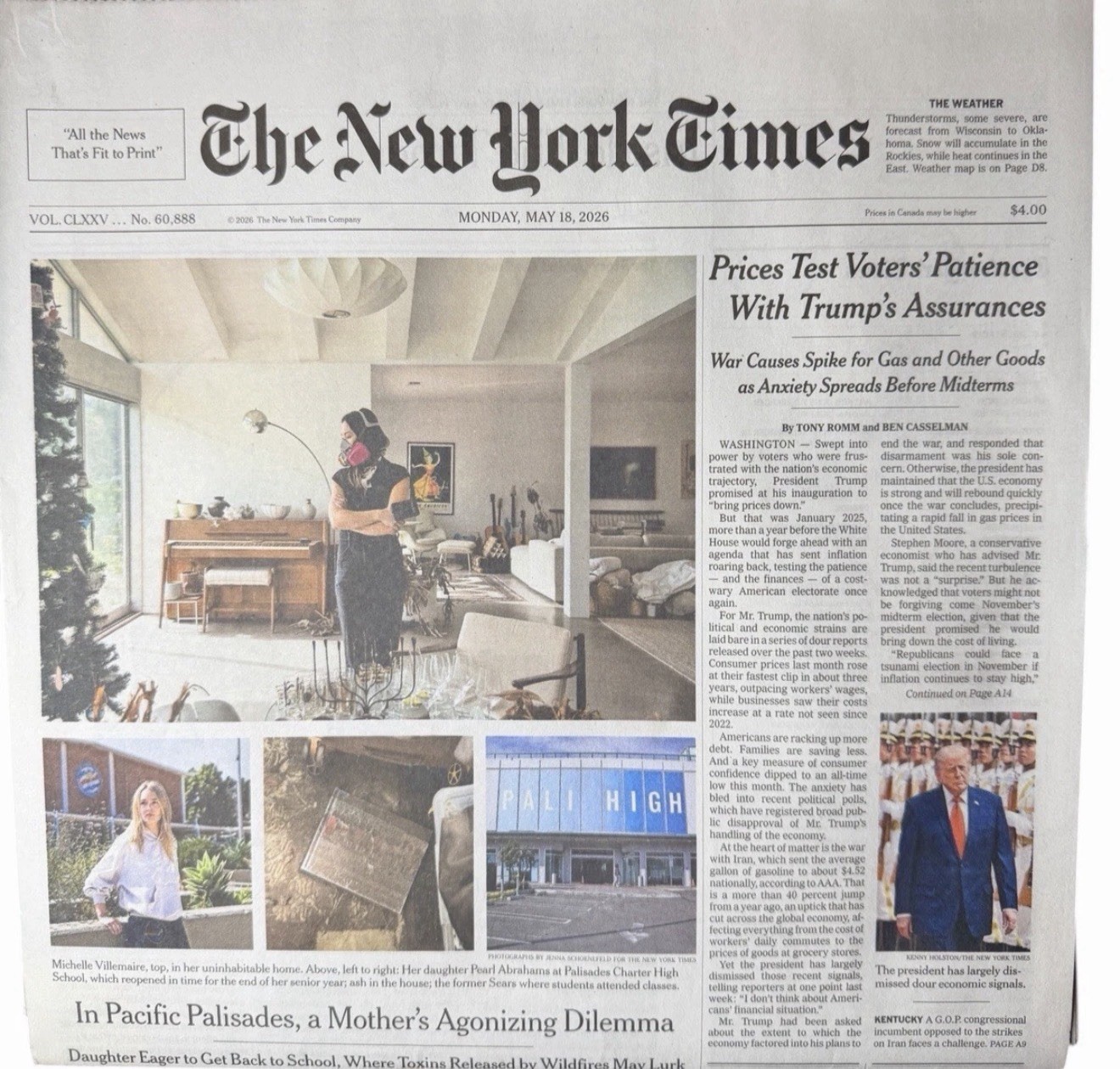 The New York Times News Paper LOT/9 May 16 17 18 19 20 21 22 23 24 -2026 UNREAD