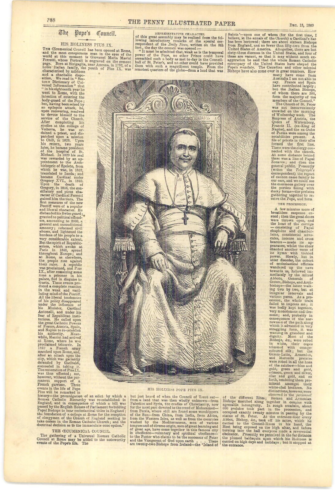 1869 Penny Ilustrated Paper, Devon Savages, NY Richardson Tragedy,Irish Troubles