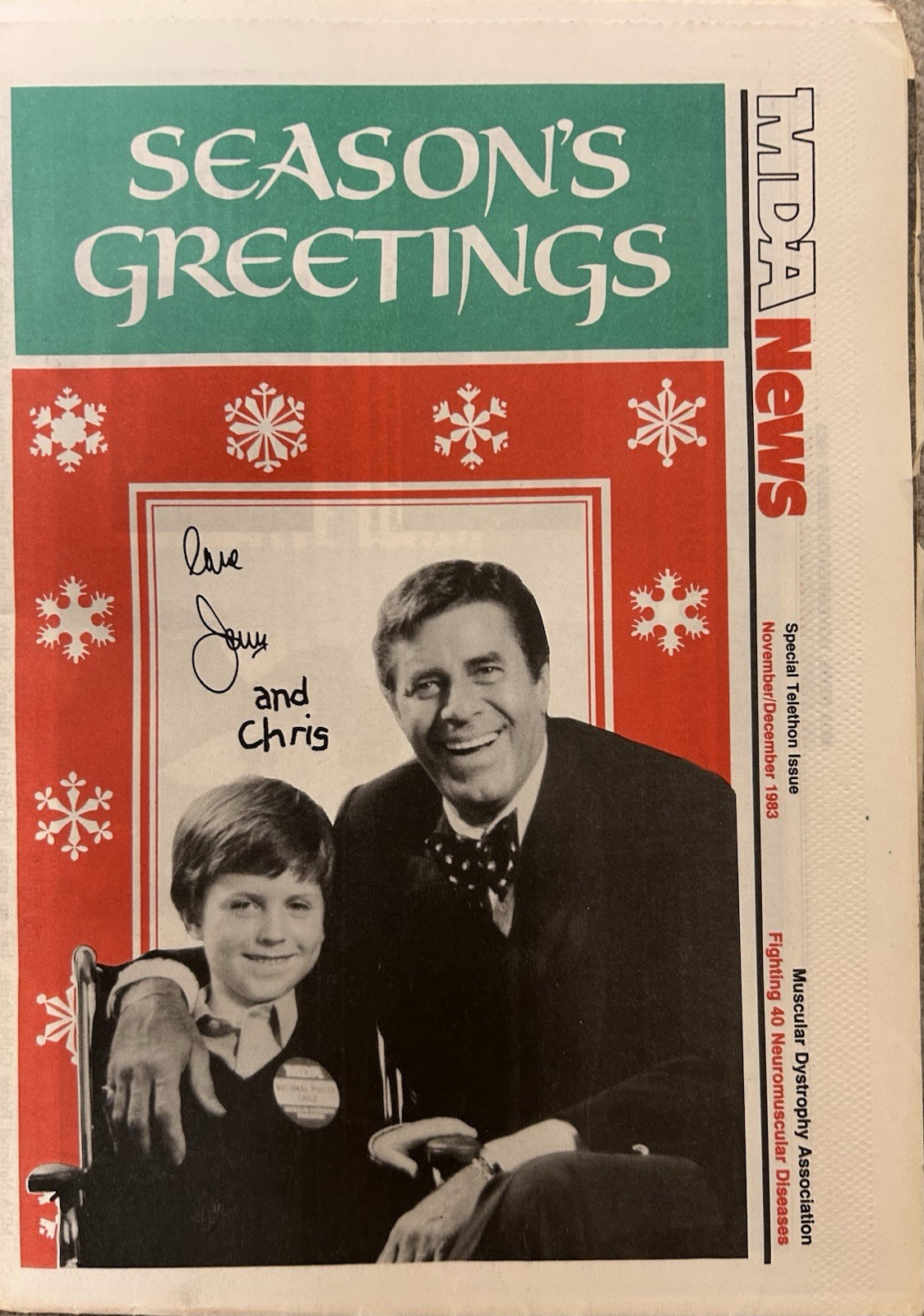 JERRY LEWIS Vintage MDA Newspaper December 1983 Special Telethon Issue