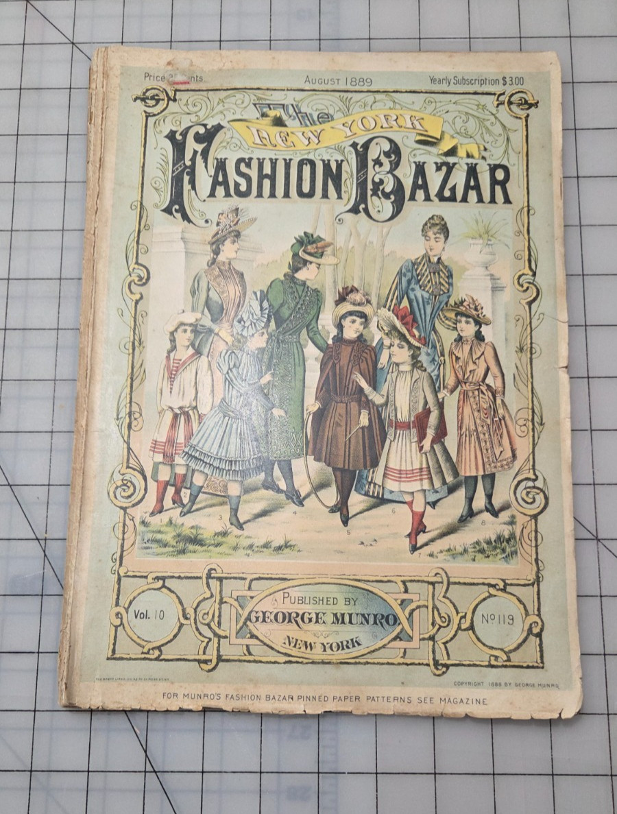 1889 New York Fashion Bazar August Magazine George Munro Victorian Mail Order