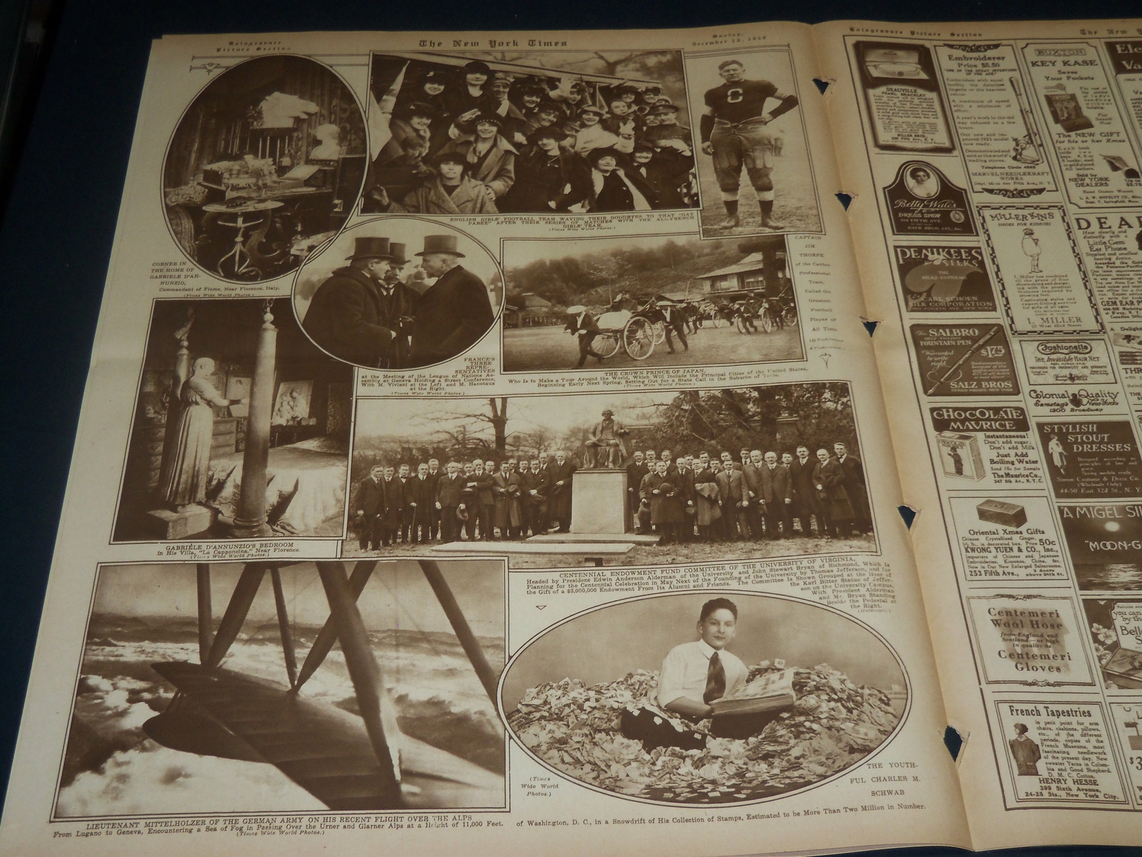 1920 DECEMBER 12 NEW YORK TIMES PICTURE SECTION NO. 4 & 5 – JIM THORPE – NT 8793