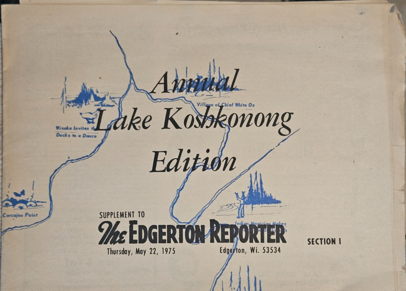 Edgerton Reporter Supplement Thursday May 22 1975 Annual Lake Koshkonong Edition