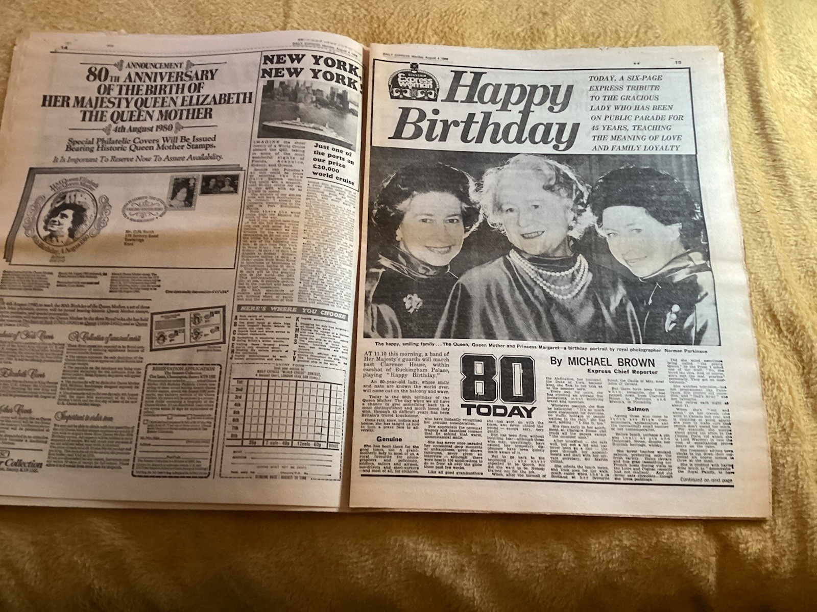 Plane Crash John Spiers Queen Mother80 Express August 4 1980 Original Newspaper