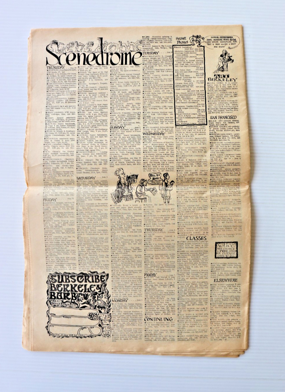 Vintage BERKELEY BARB May-June 1968 CALIFORNIA Newspaper TIMOTHY LEARY