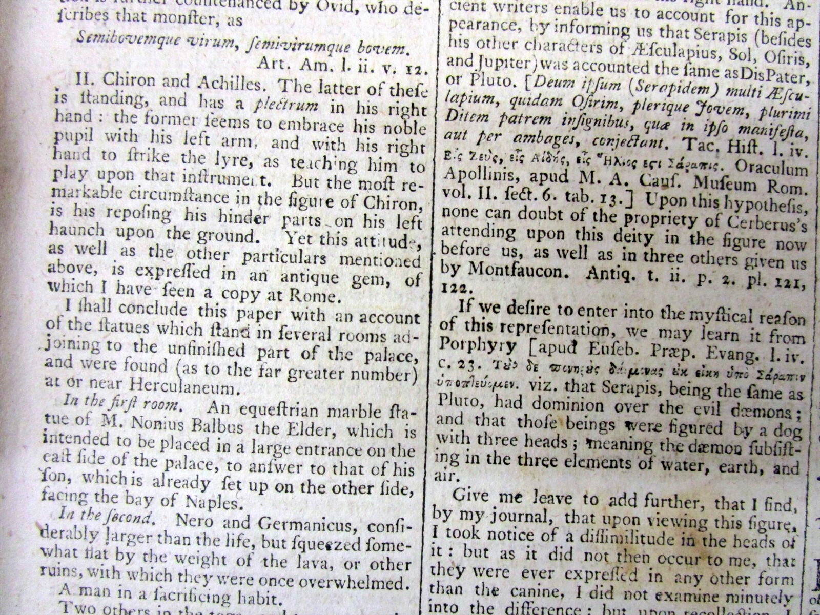 2 1758 newspapers w details of The ARCHEOLOGICAL discoveries HECULANEUM in ITALY